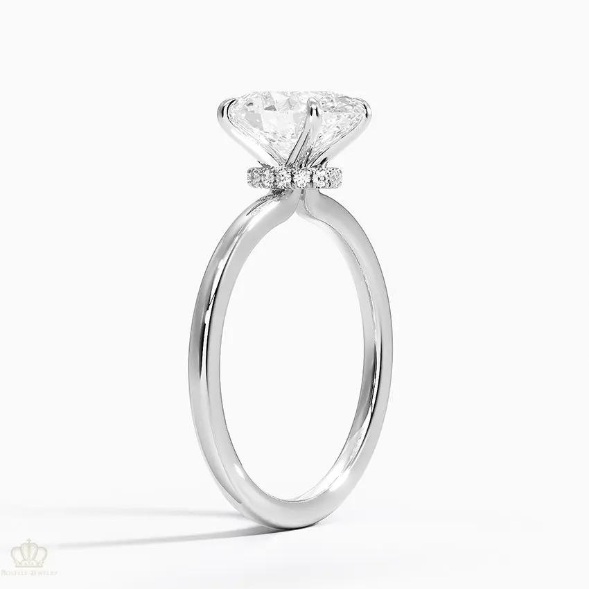 Oval Secret Halo Diamond Engagement Ring [Setting Only] - EC105O CHARLISA™