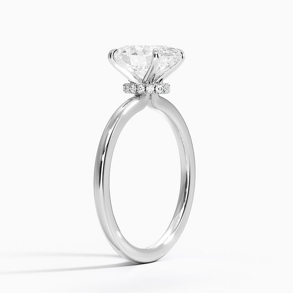 Oval Secret Halo Diamond Engagement Ring [Setting Only] - EC105O