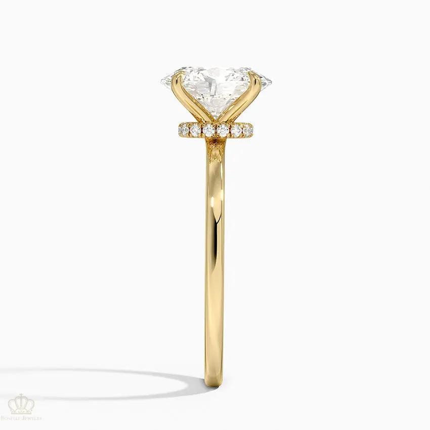 Oval Secret Halo Diamond Engagement Ring [Setting Only] - EC105O CHARLISA™