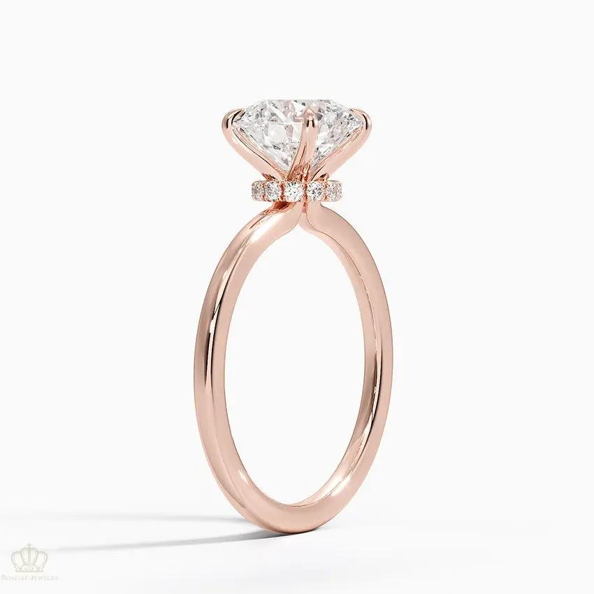 Round Secret Halo Diamond Engagement Ring [Setting Only] - EC105 CHARLISA™