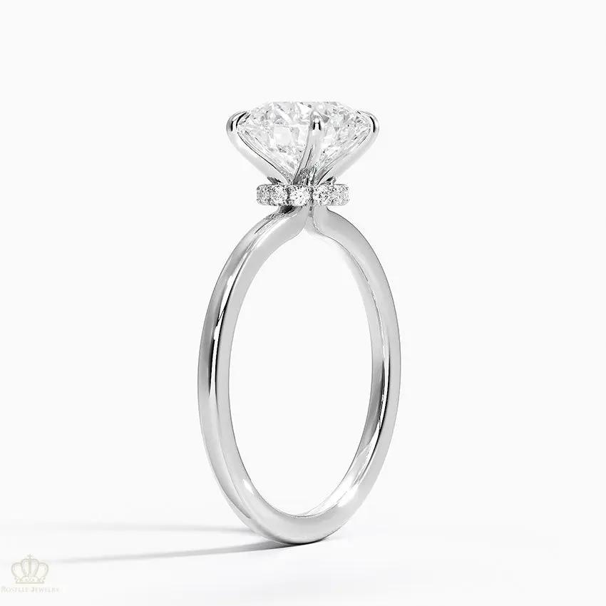 Round Secret Halo Diamond Engagement Ring [Setting Only] - EC105 CHARLISA™
