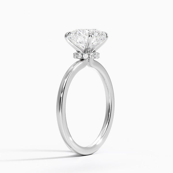 Round Secret Halo Diamond Engagement Ring [Setting Only] - EC105