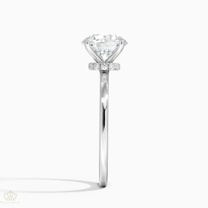 Round Secret Halo Diamond Engagement Ring [Setting Only] - EC105 CHARLISA™