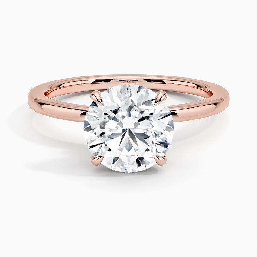 Round Secret Halo Diamond Engagement Ring [Setting Only] - EC105 CHARLISA™