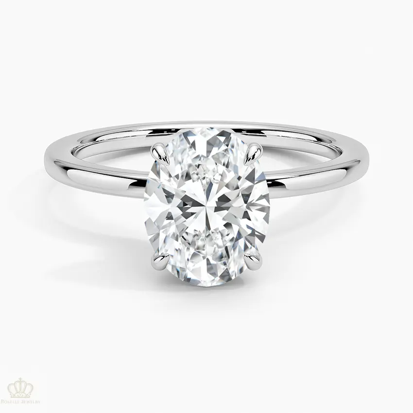 Oval Secret Halo Diamond Engagement Ring [Setting Only] - EC105O CHARLISA™
