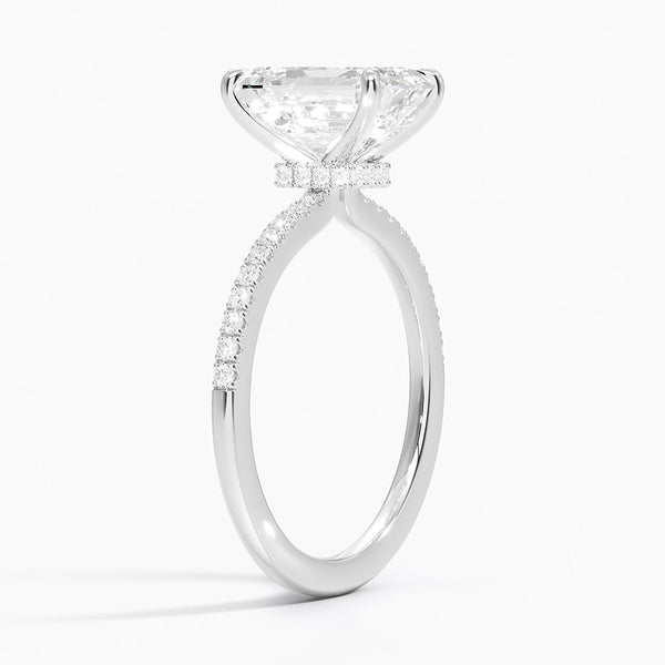 Emerald Petite Demi Diamond Engagement Ring [Setting Only] - EC109E