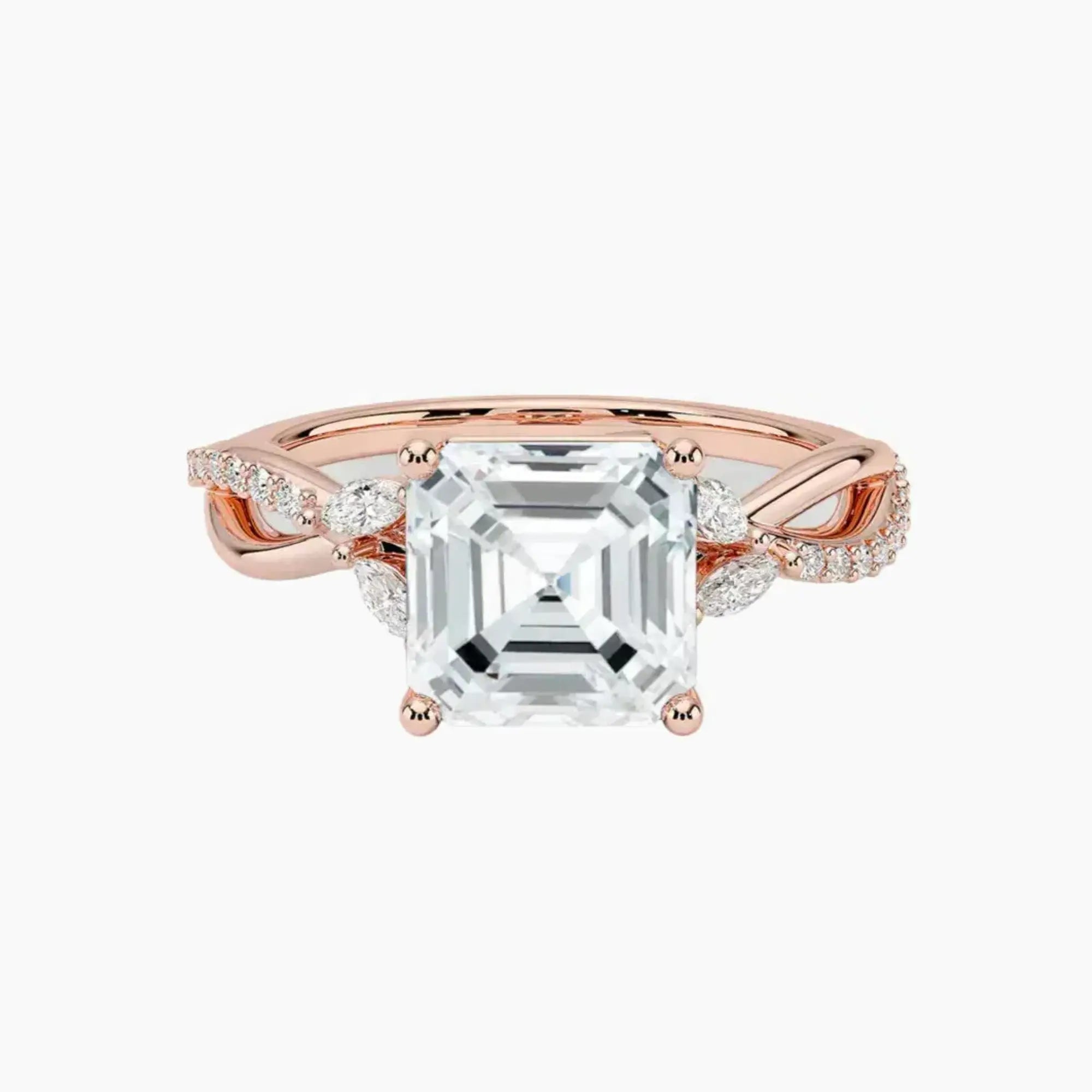 OBSER238 - Amara Adorned Asscher engagement ring setting view 4