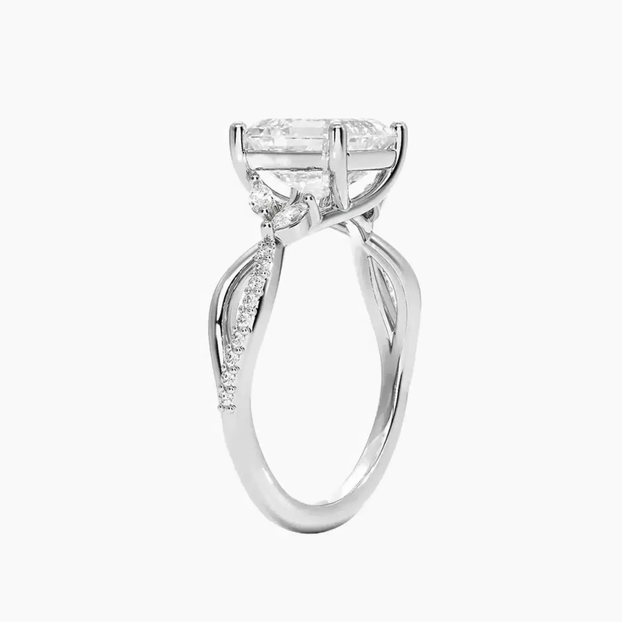 OBSER238 - Amara Adorned Asscher engagement ring setting view 2