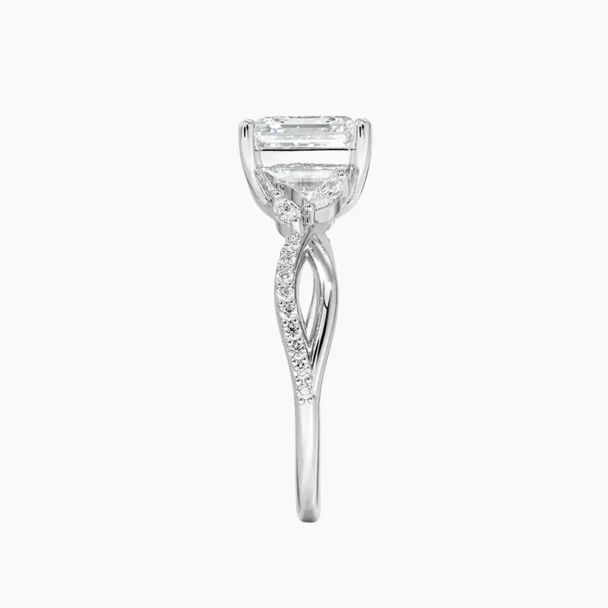 OBSER238 - Amara Adorned Asscher engagement ring setting view 3