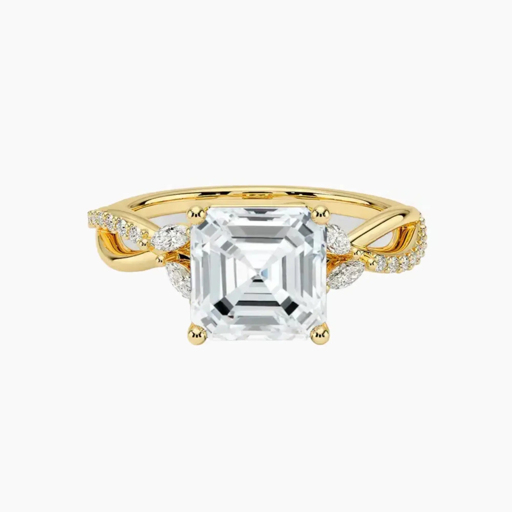 OBSER238 - Amara Adorned Asscher engagement ring setting view 7