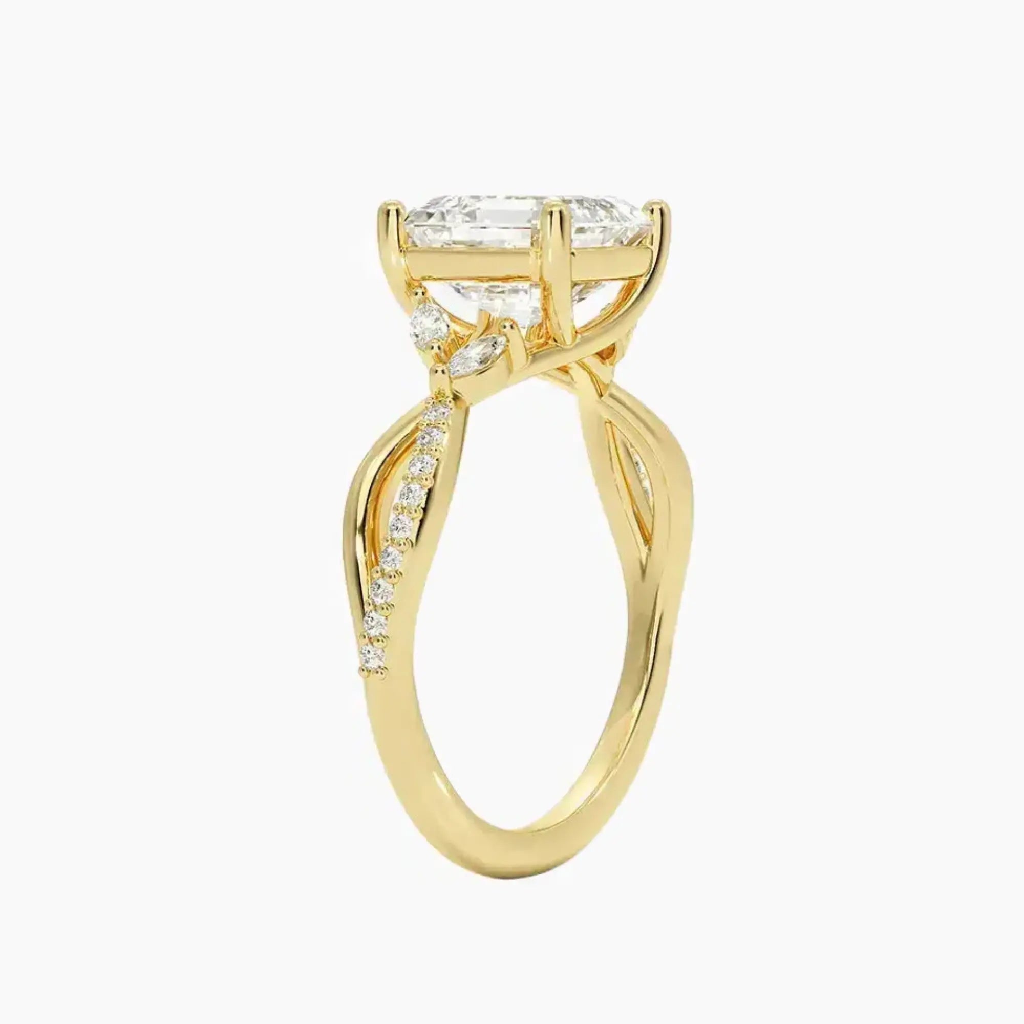 OBSER238 - Amara Adorned Asscher engagement ring setting view 8