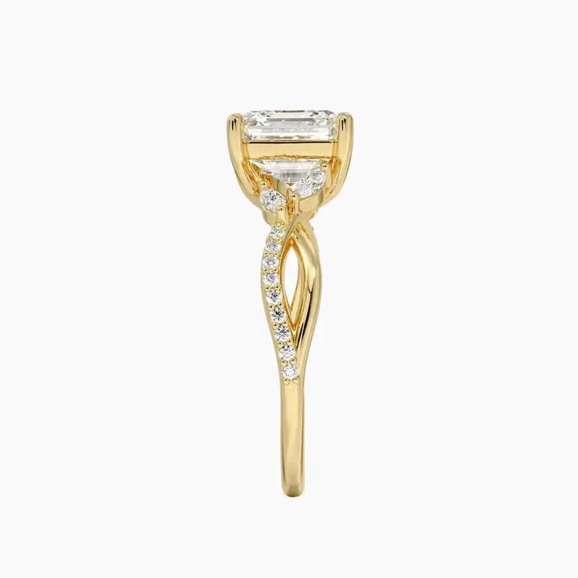OBSER238 - Amara Adorned Asscher engagement ring setting view 9