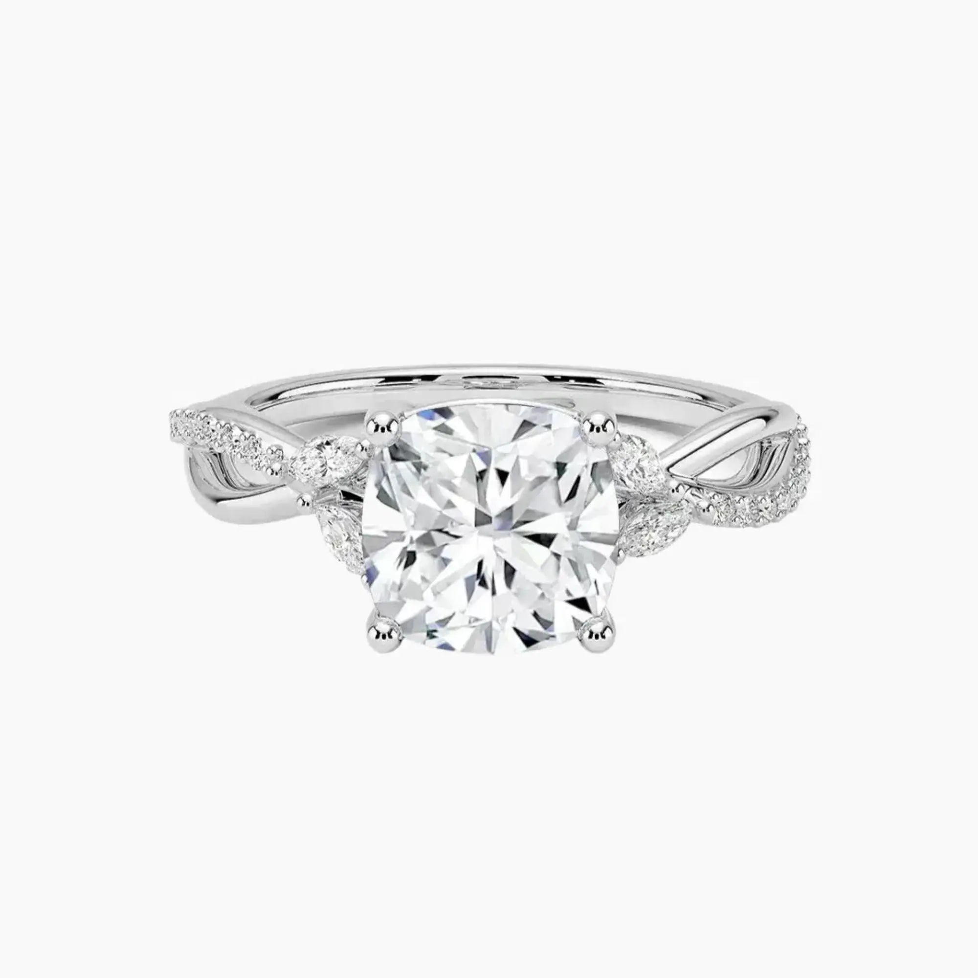 OBSER239 - Amara Adorned Cushion engagement ring setting view 1