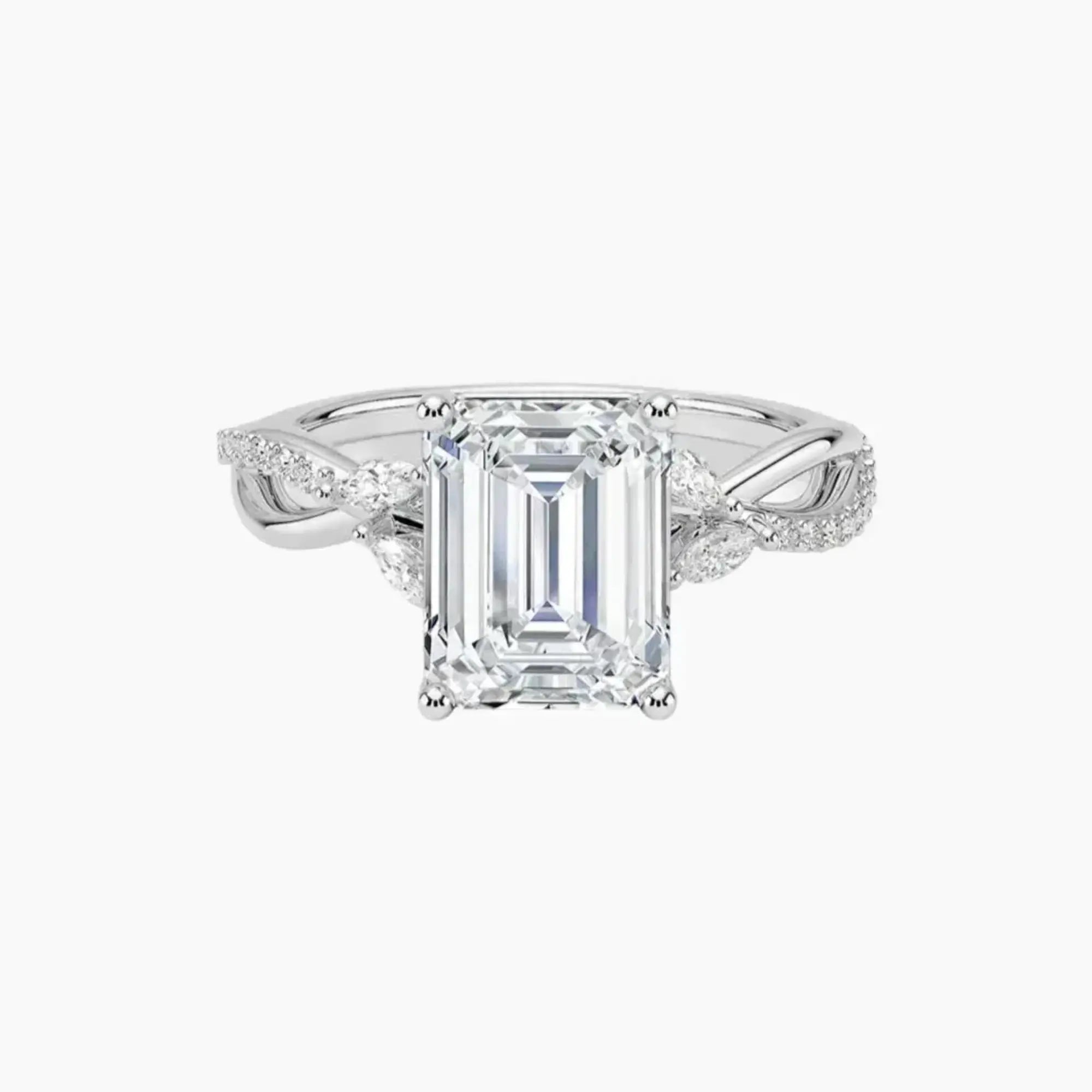 OBSER242 - Amara Adorned Emerald engagement ring setting view 1