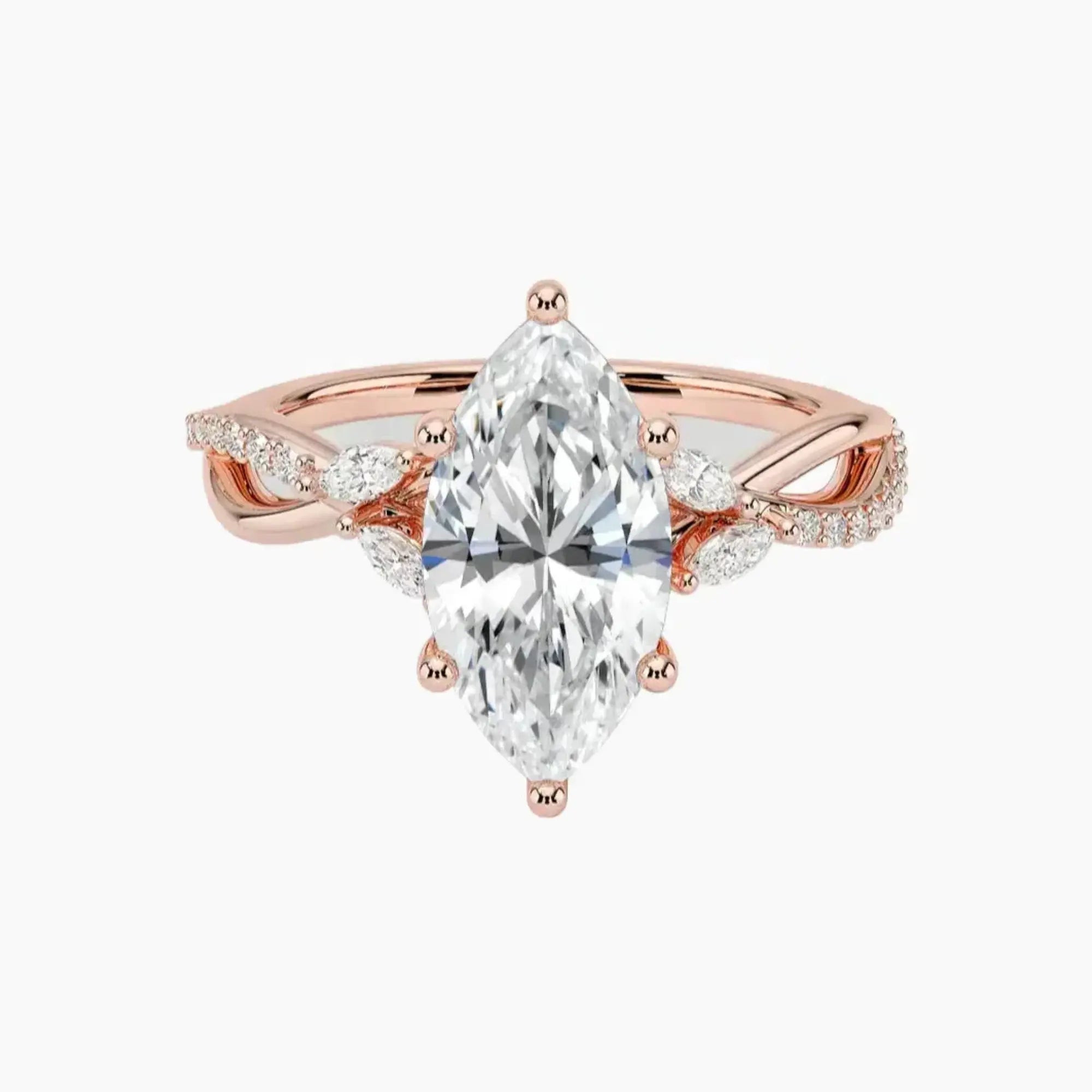 OBSER047 - Amara Adorned Marquise engagement ring setting view 4