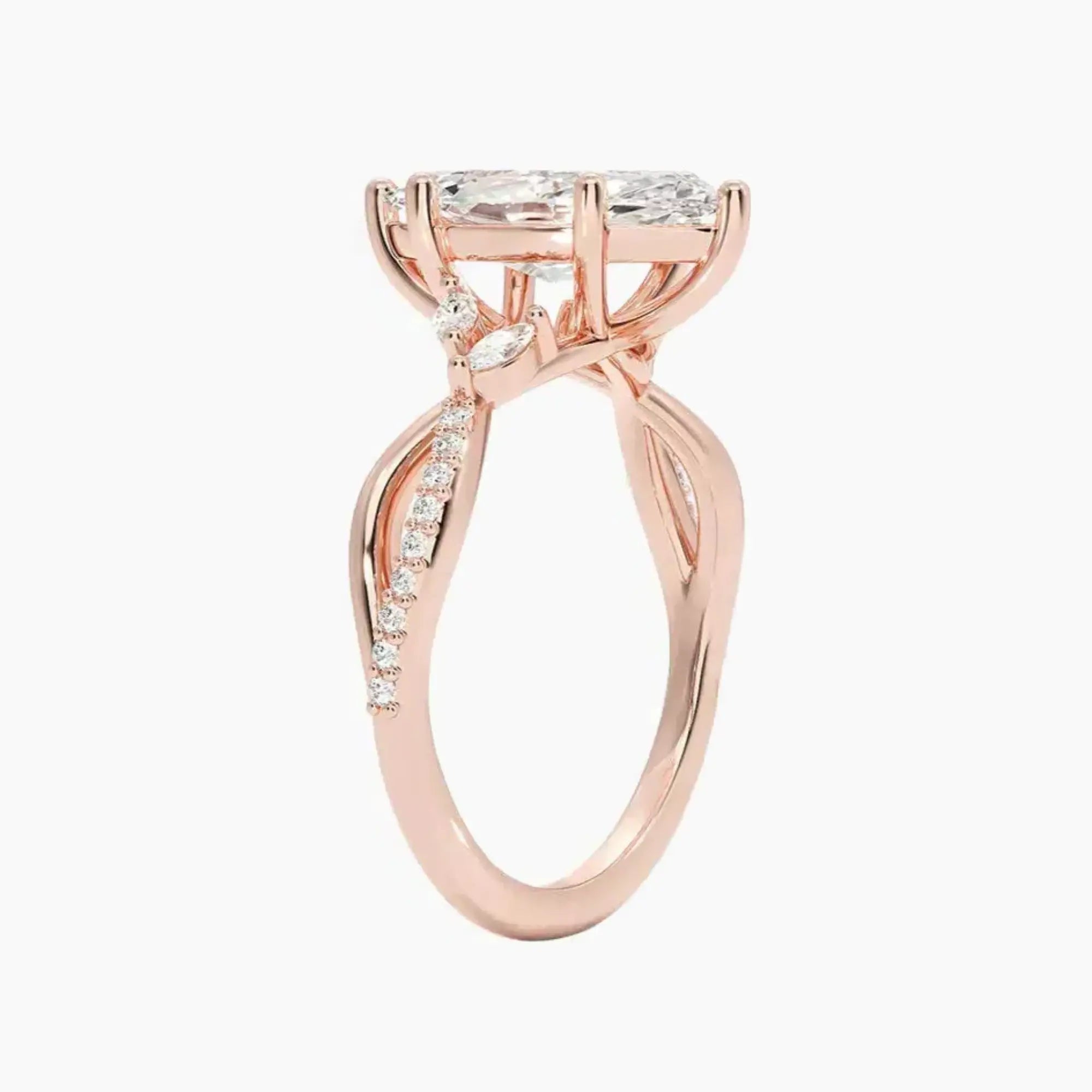 OBSER047 - Amara Adorned Marquise engagement ring setting view 5