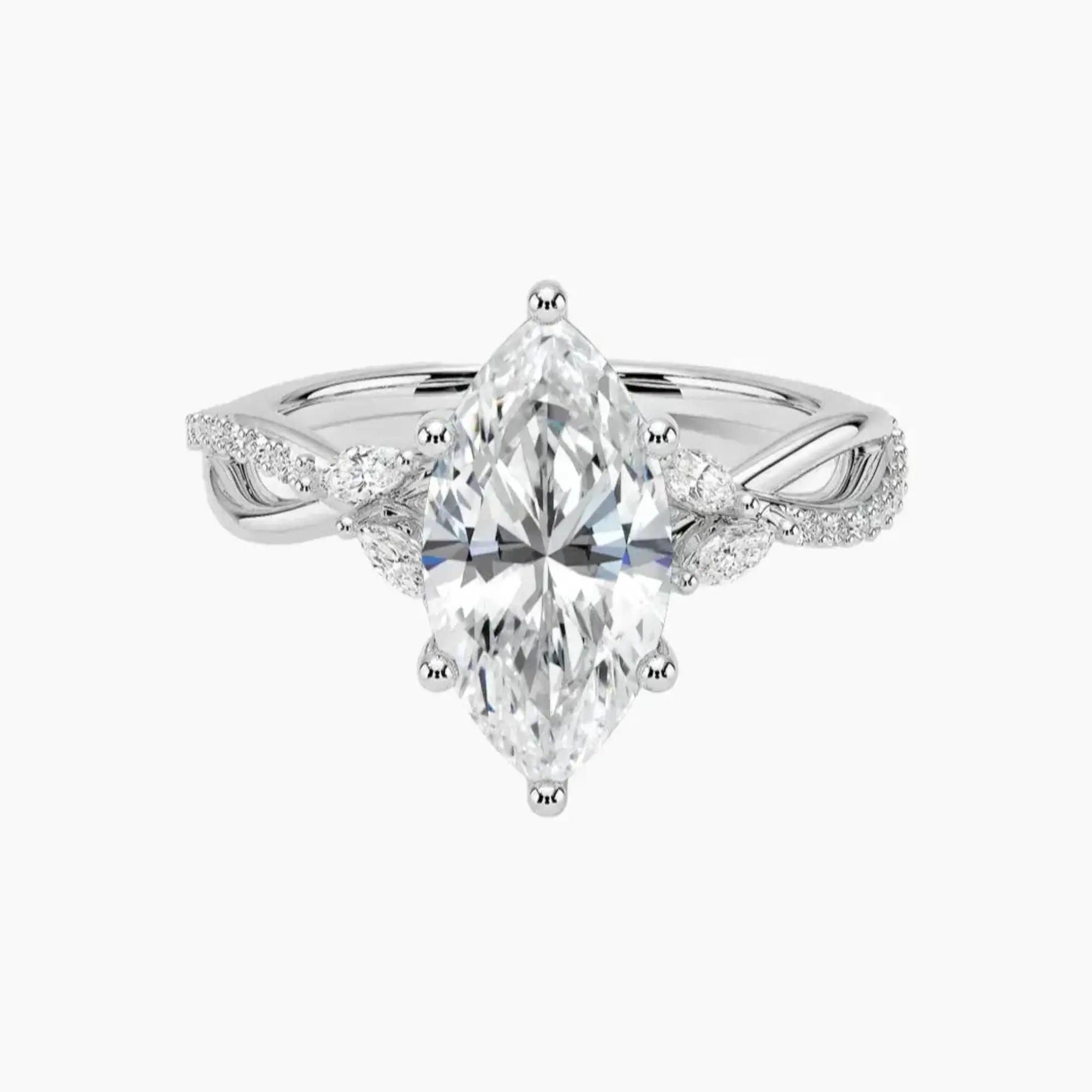 OBSER047 - Amara Adorned Marquise engagement ring setting view 1