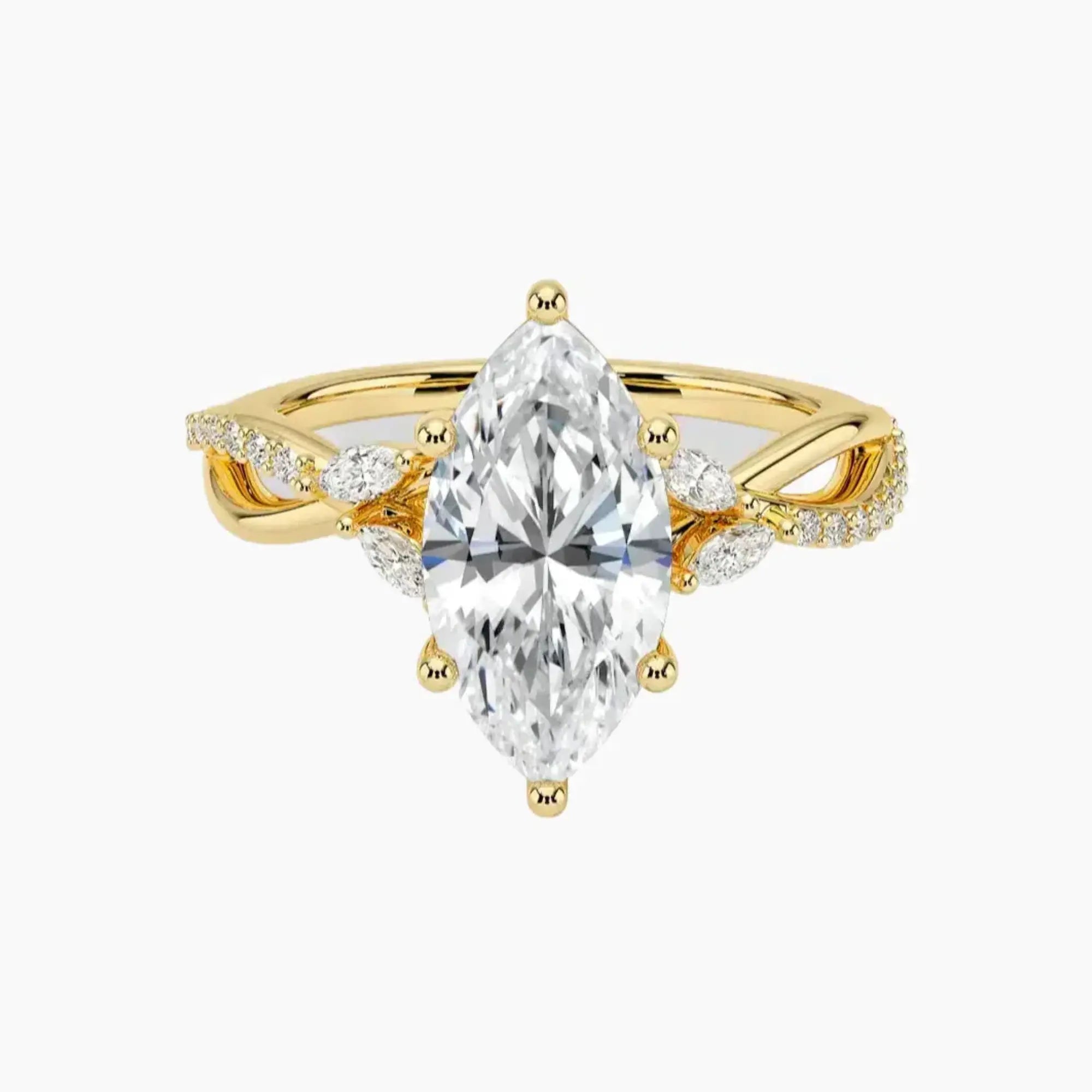 OBSER047 - Amara Adorned Marquise engagement ring setting view 7