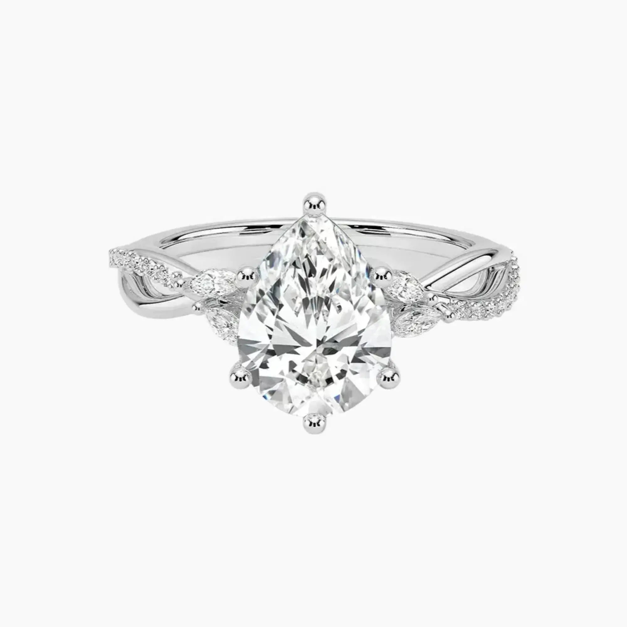 OBSER244 - Amara Adorned Pear engagement ring setting view 1