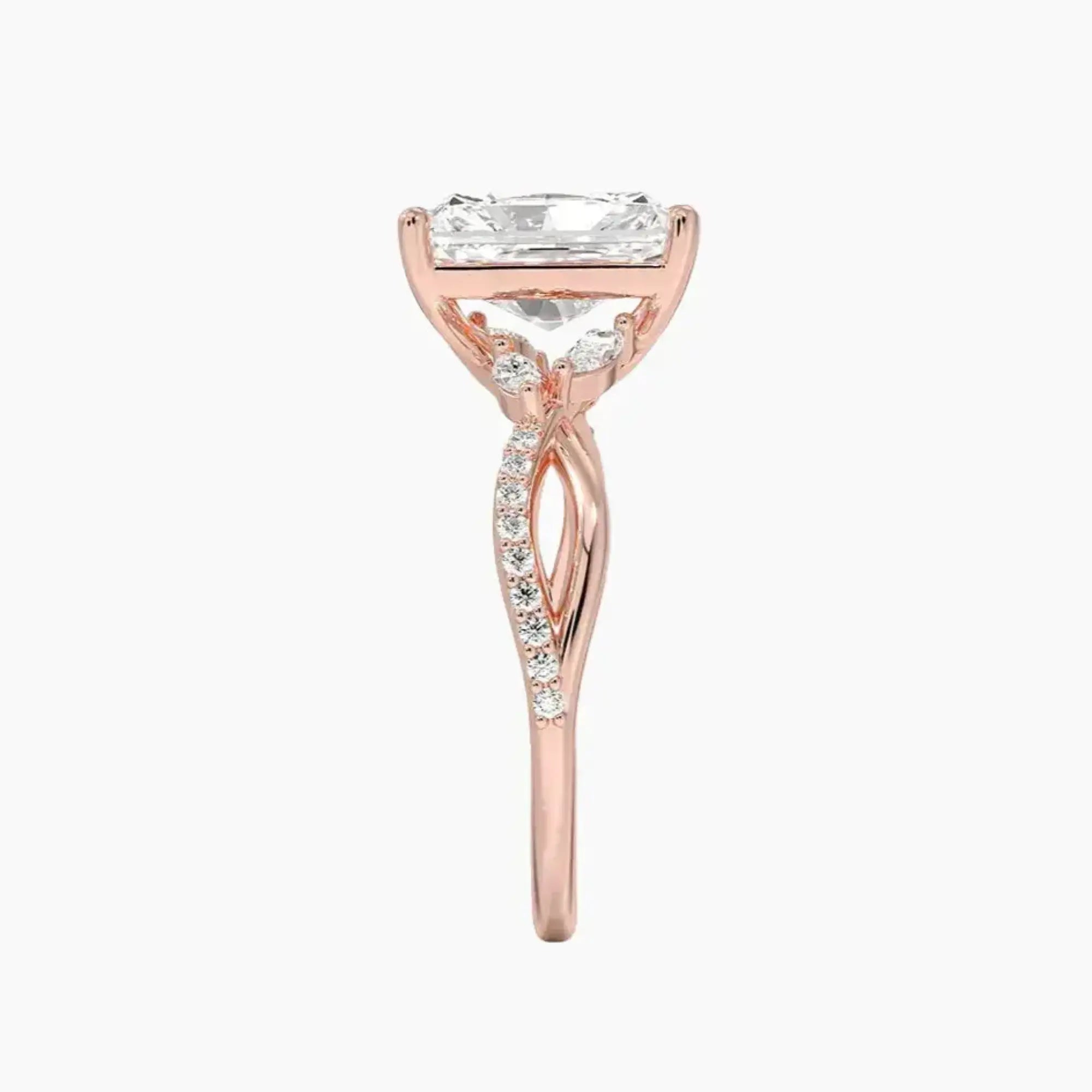 OBSER237 - Amara Adorned Radiant engagement ring setting view 6
