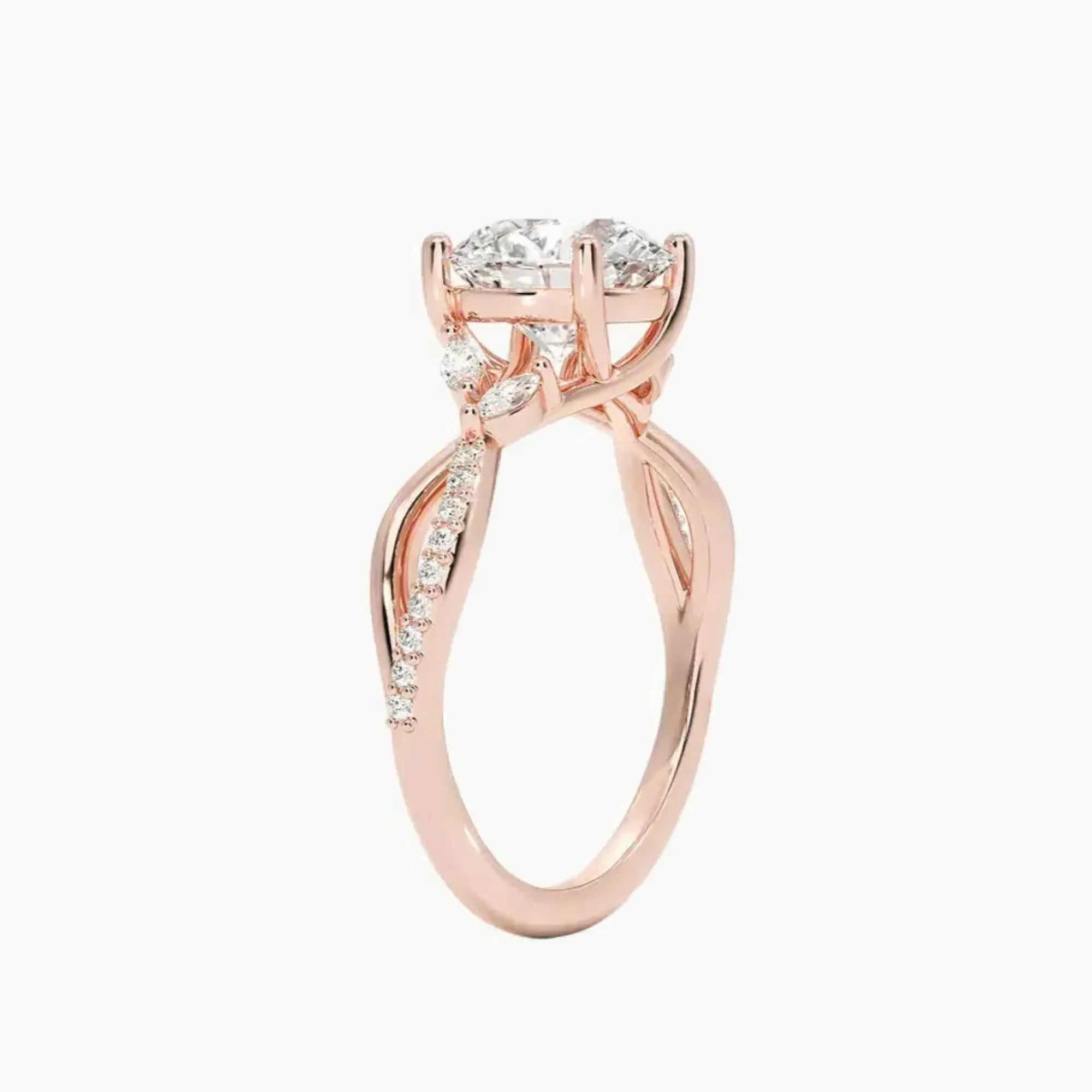 OBSER134 - Amara Adorned Round engagement ring setting view 5