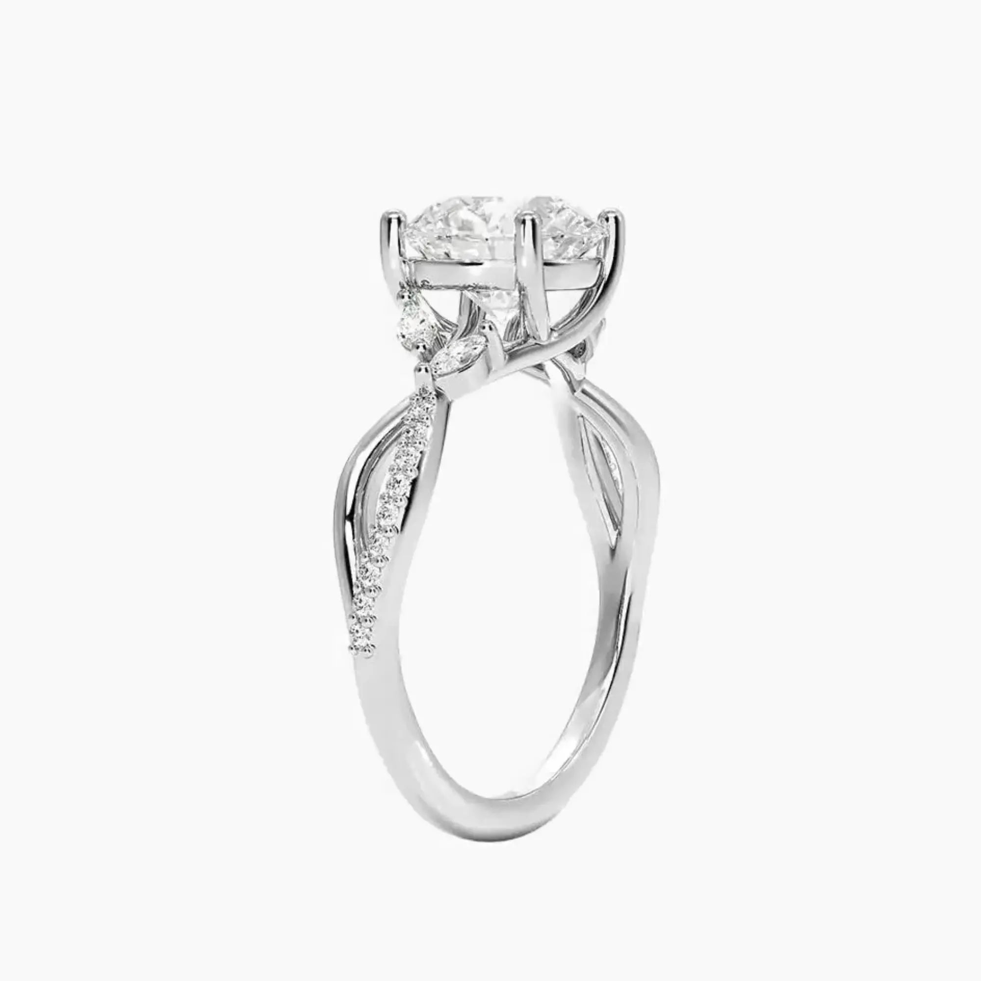 OBSER134 - Amara Adorned Round engagement ring setting view 2