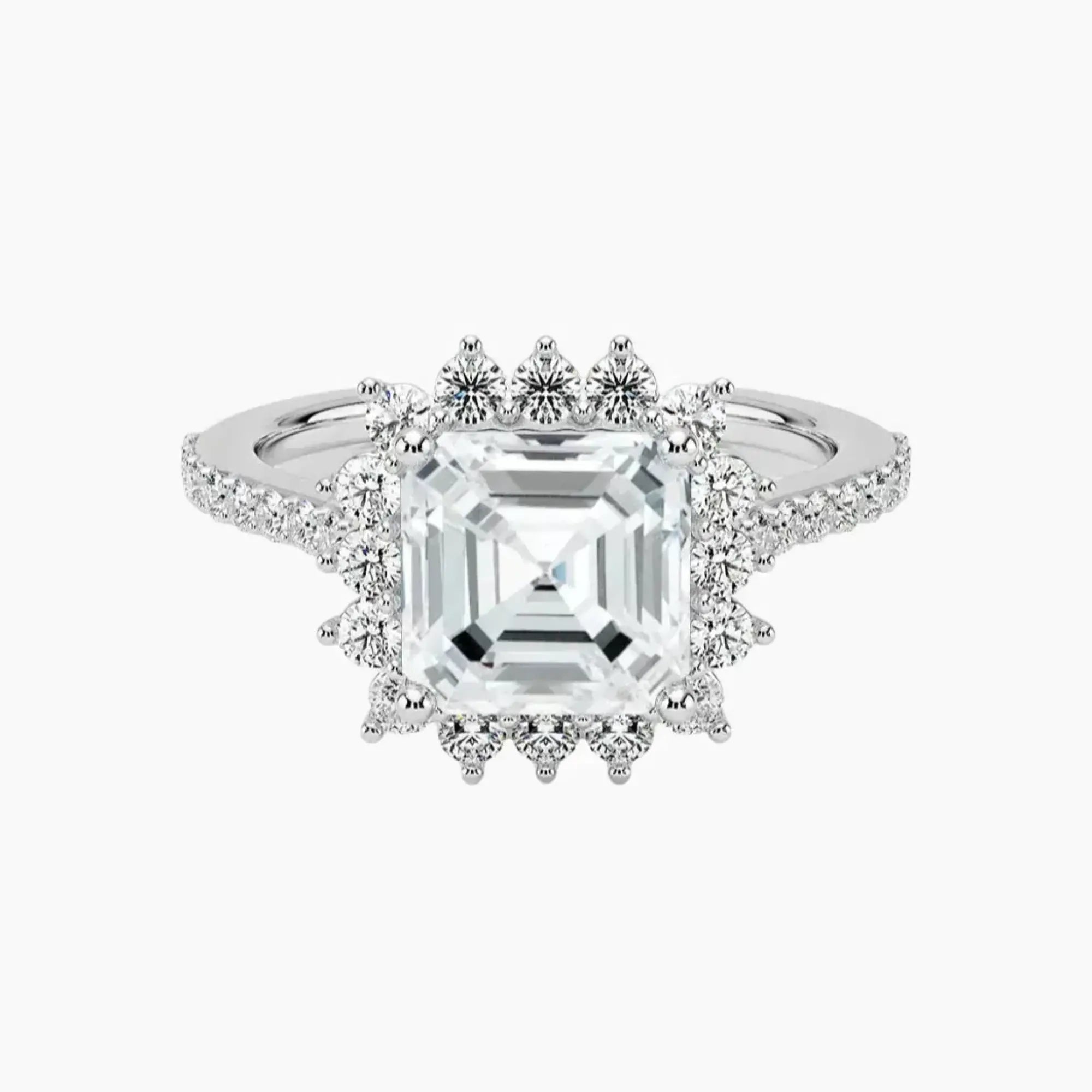 OBSER451 - Soraya Pave Halo Asscher engagement ring setting view 1