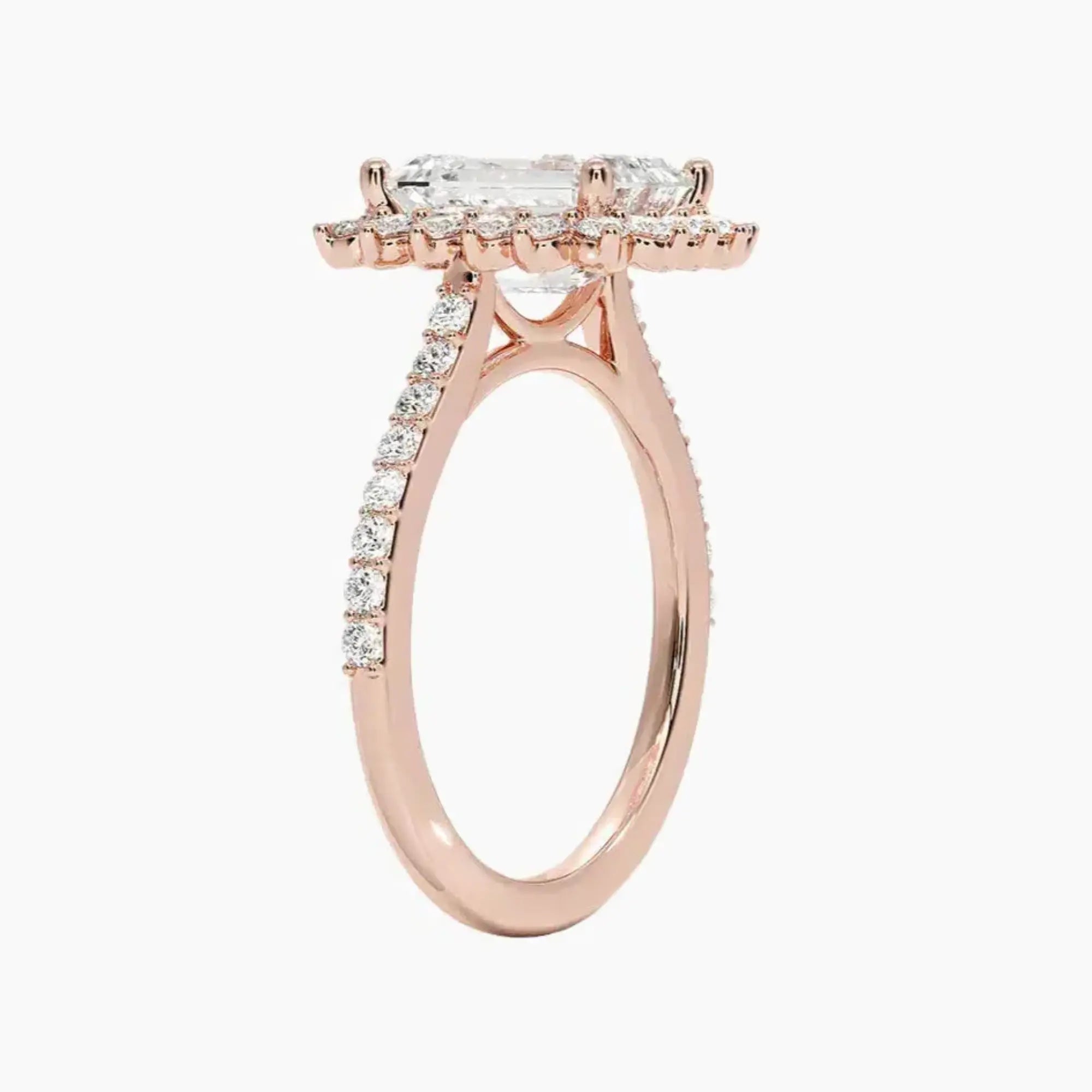 OBSER452 - Soraya Pave Halo Emerald engagement ring setting view 5