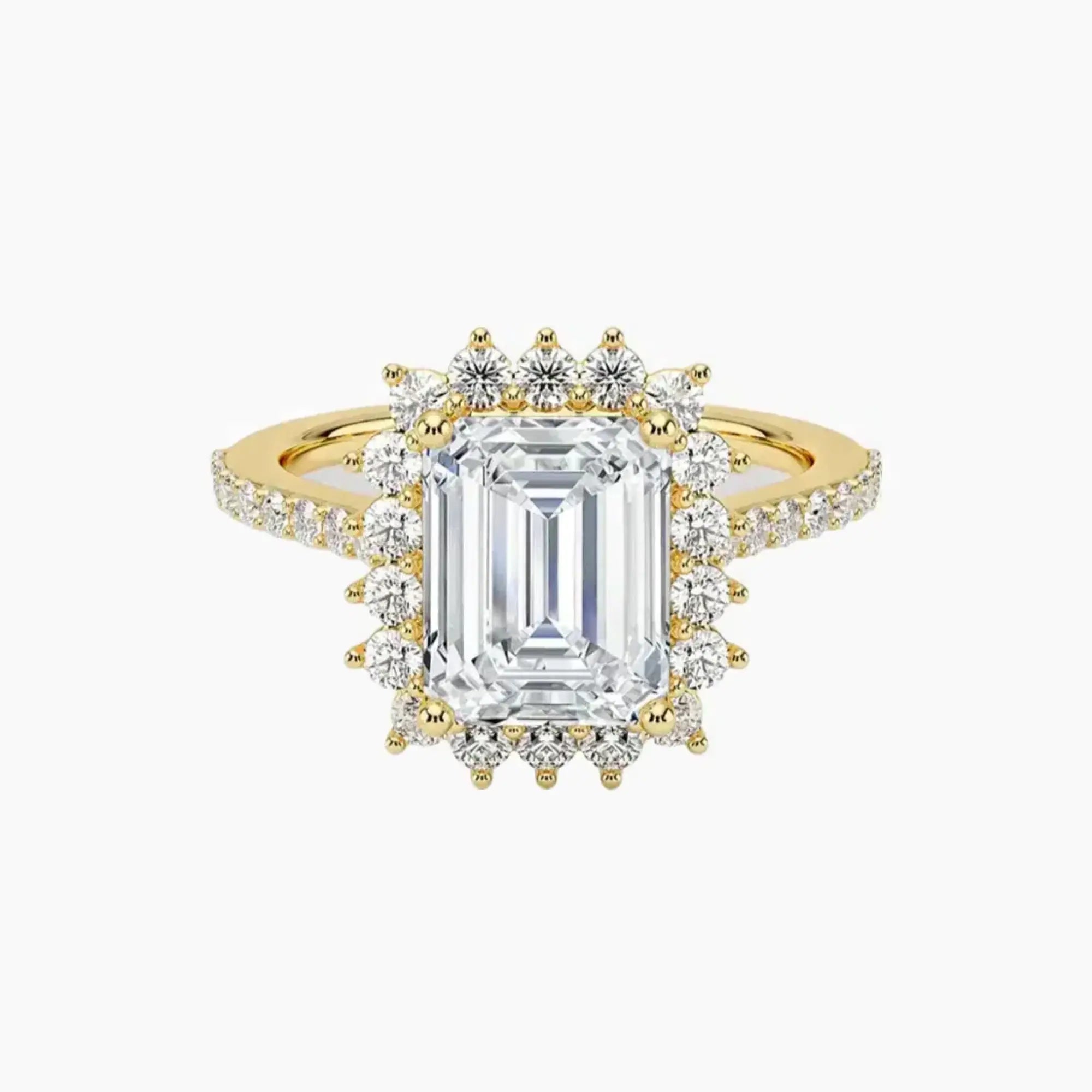 OBSER452 - Soraya Pave Halo Emerald engagement ring setting view 7