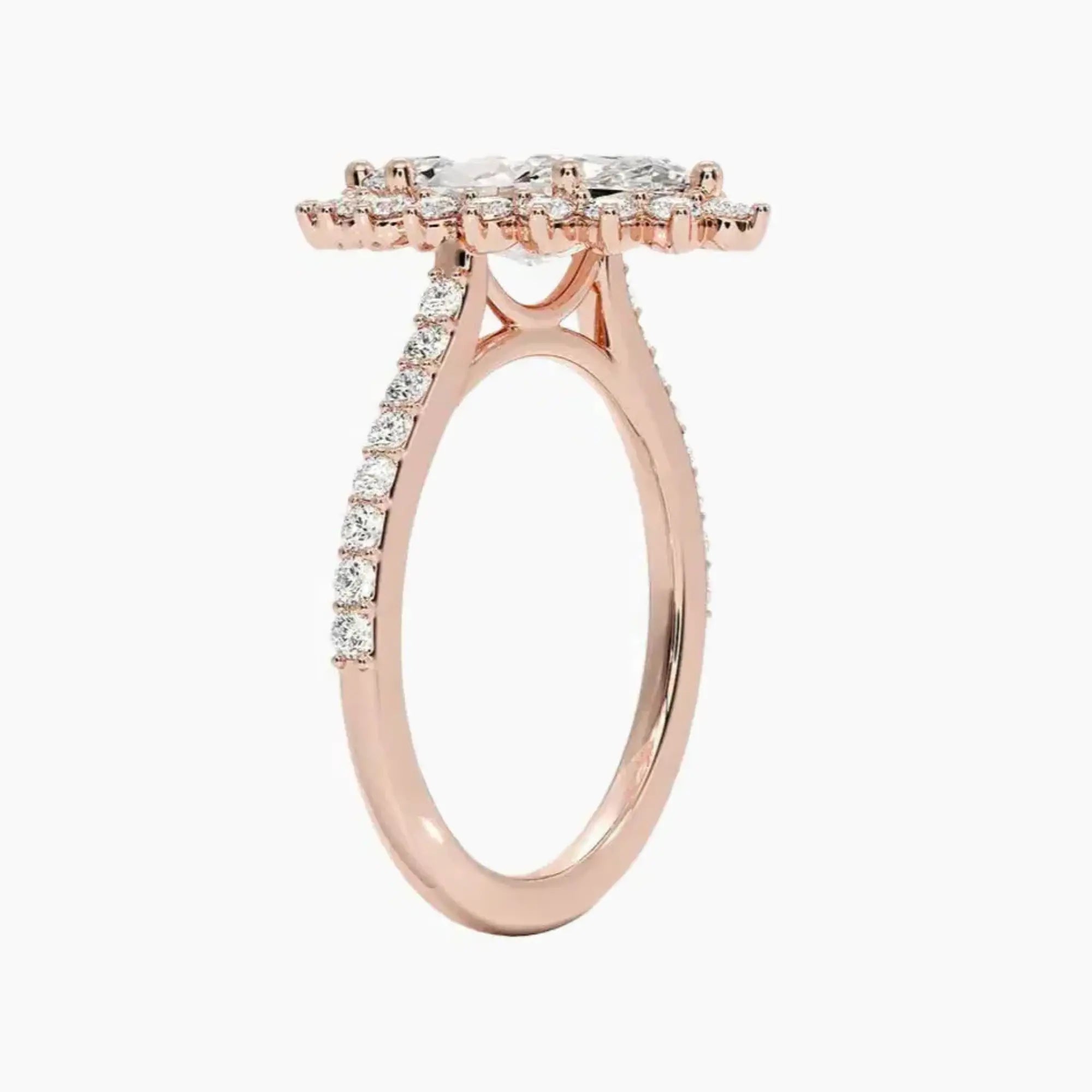 OBSER164 - Soraya Pave Halo Marquise engagement ring setting view 5