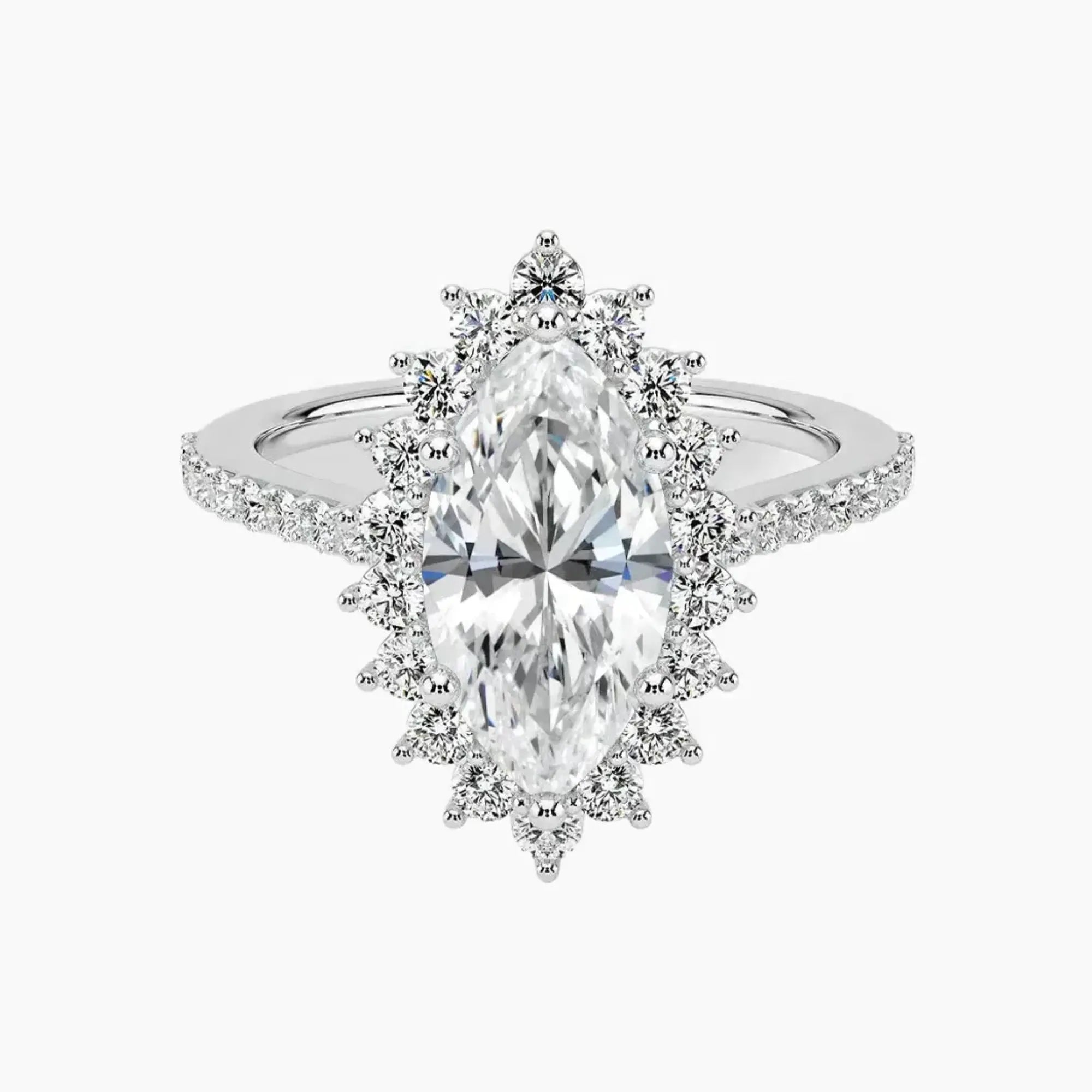 OBSER164 - Soraya Pave Halo Marquise engagement ring setting view 1