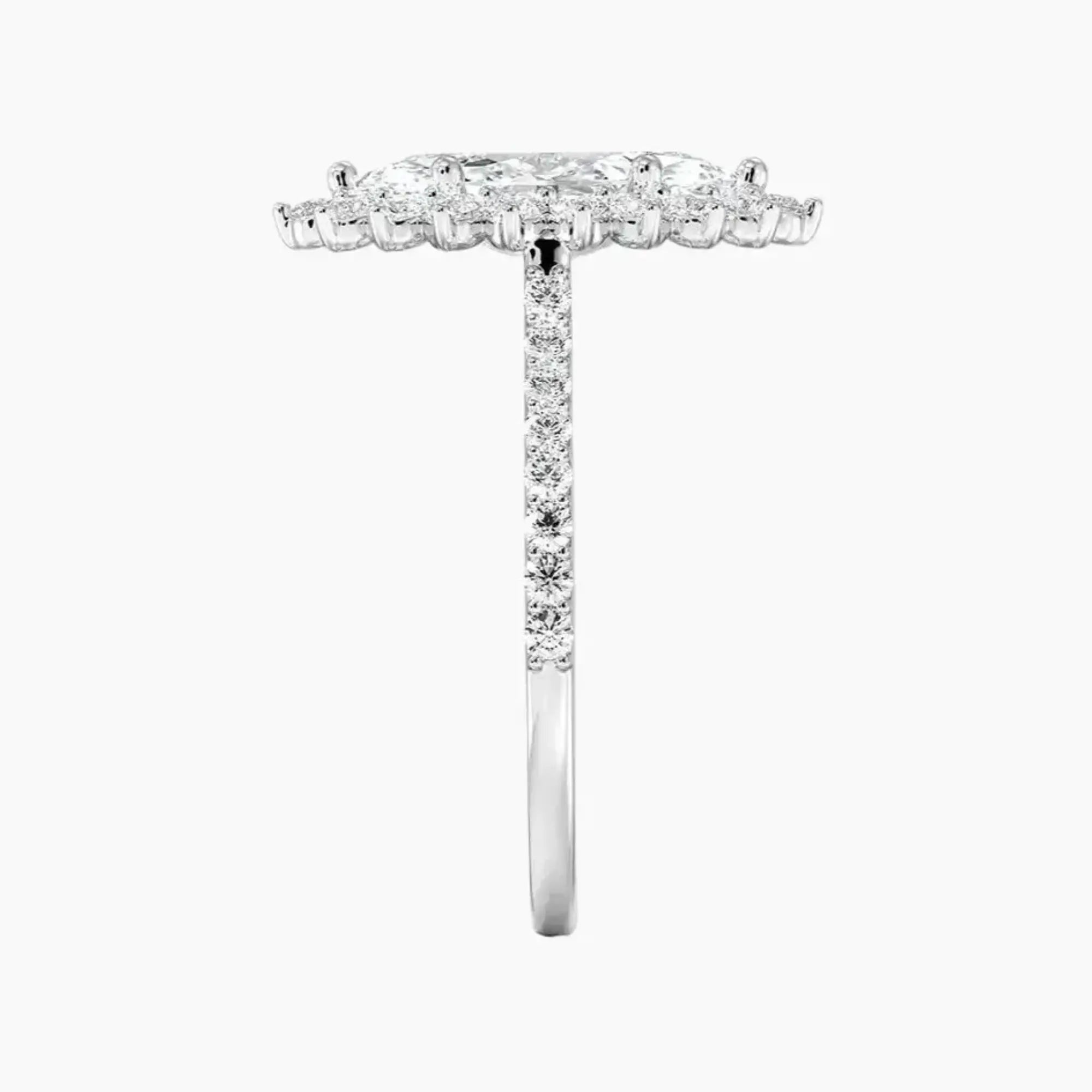 OBSER164 - Soraya Pave Halo Marquise engagement ring setting view 3