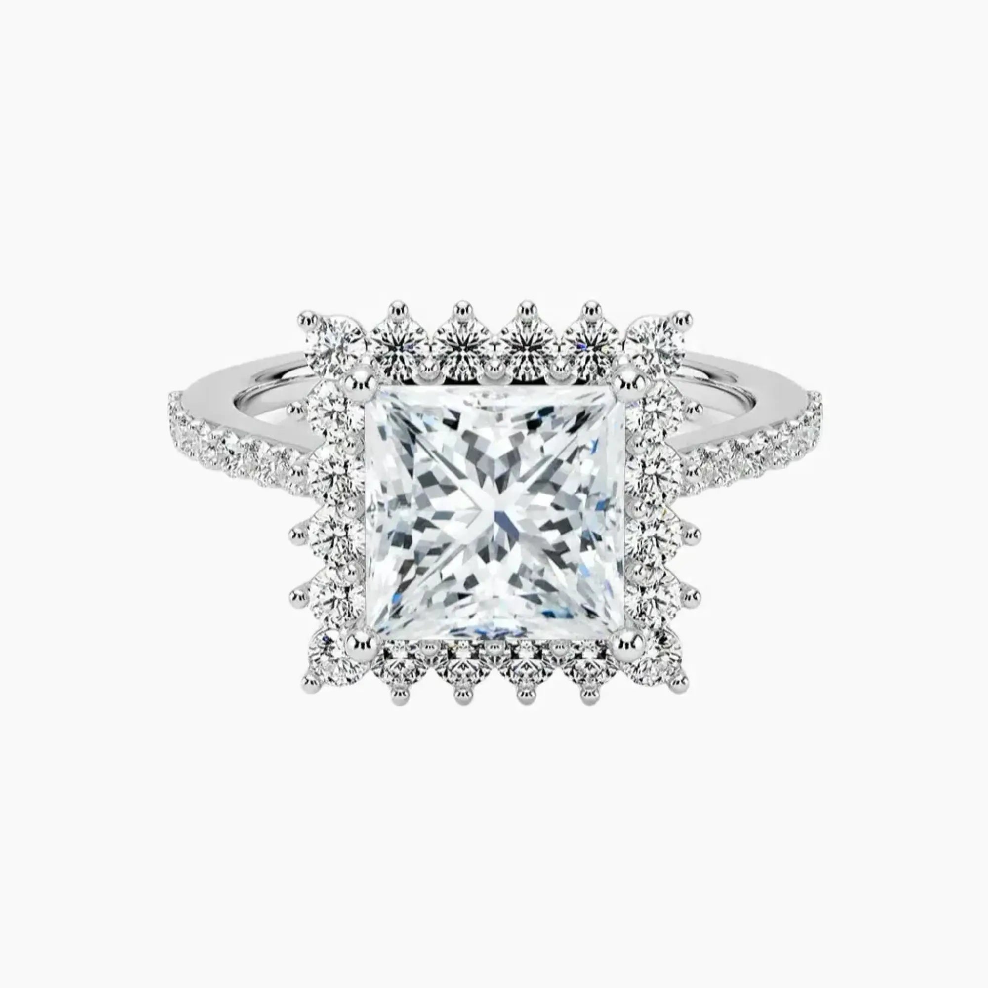 OBSER453 - Soraya Pave Halo Princess engagement ring setting view 1