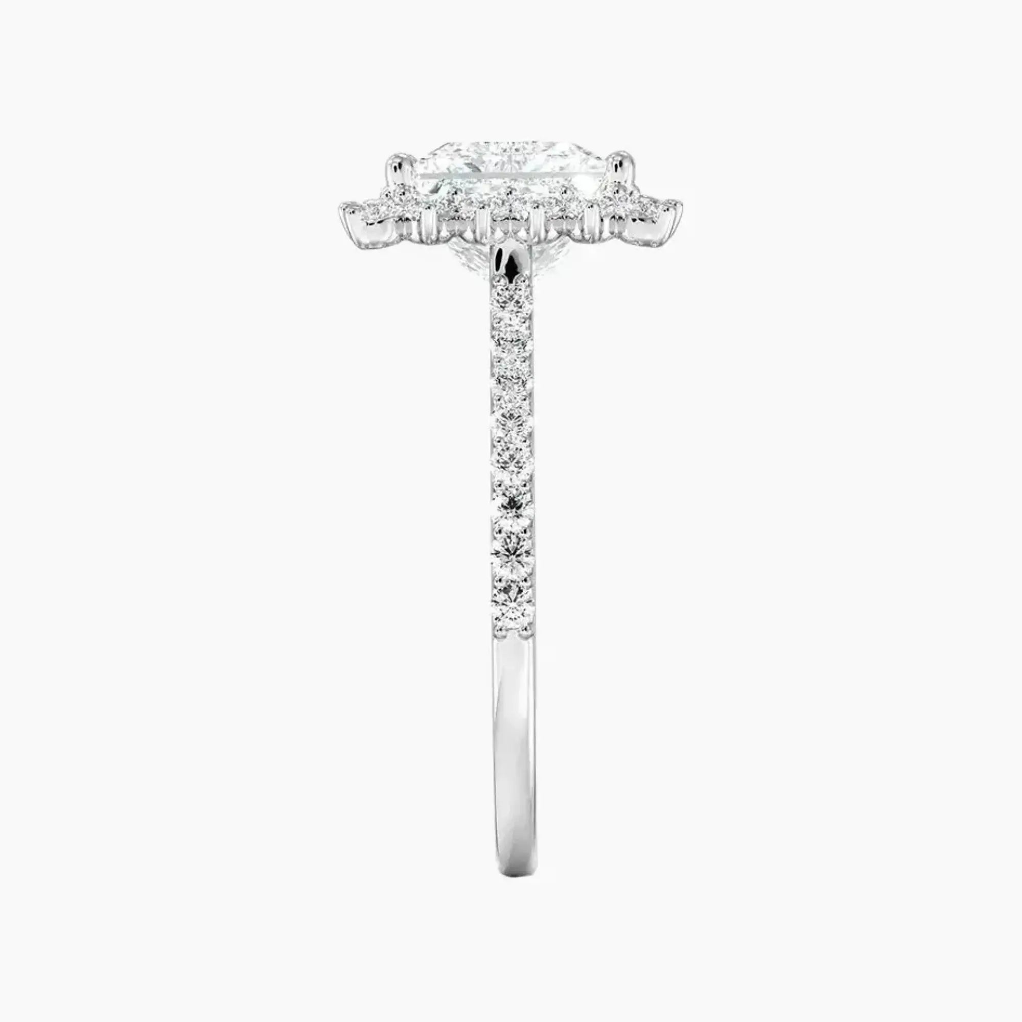 OBSER453 - Soraya Pave Halo Princess engagement ring setting view 3