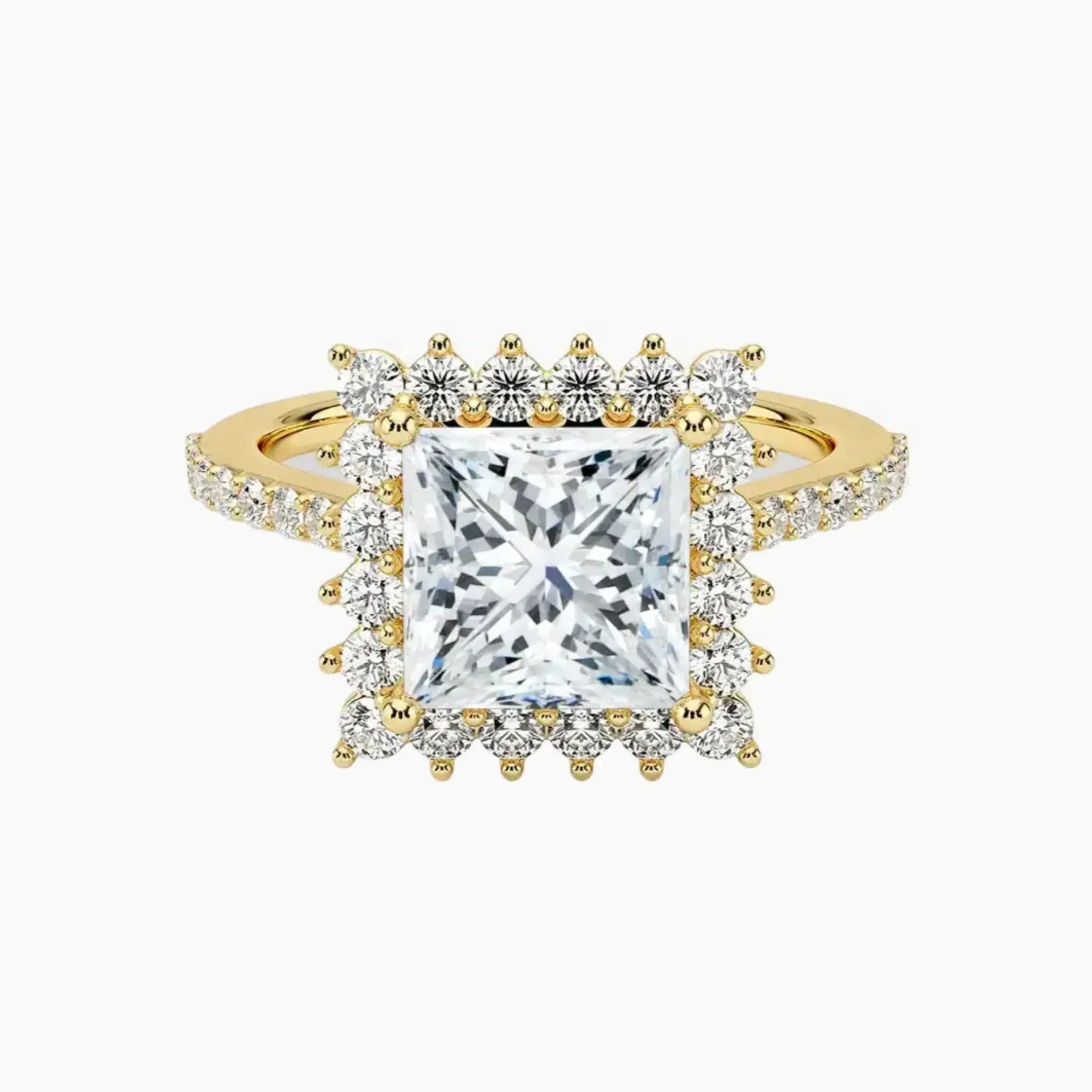 OBSER453 - Soraya Pave Halo Princess engagement ring setting view 7
