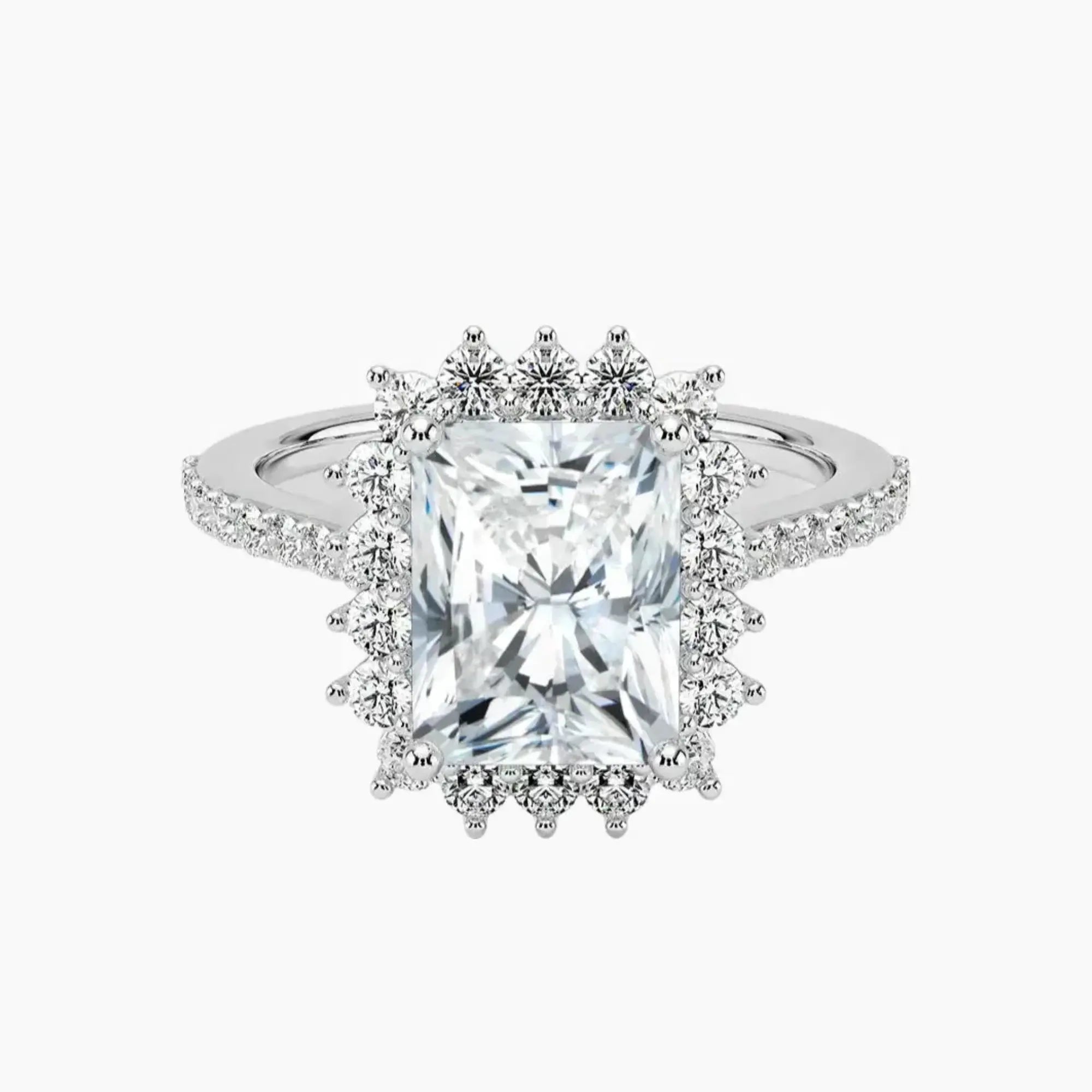 OBSER450 - Soraya Pave Halo Radiant engagement ring setting view 1