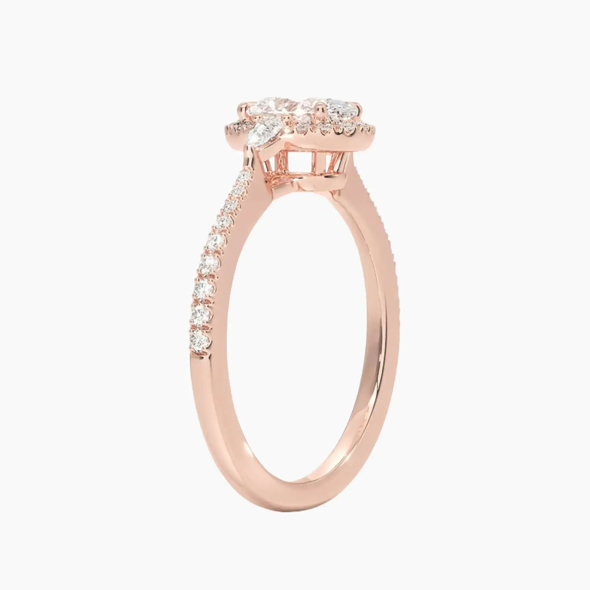 OBSER629 - Calliope Halo Pave Three Stone Oval engagement ring setting view 5