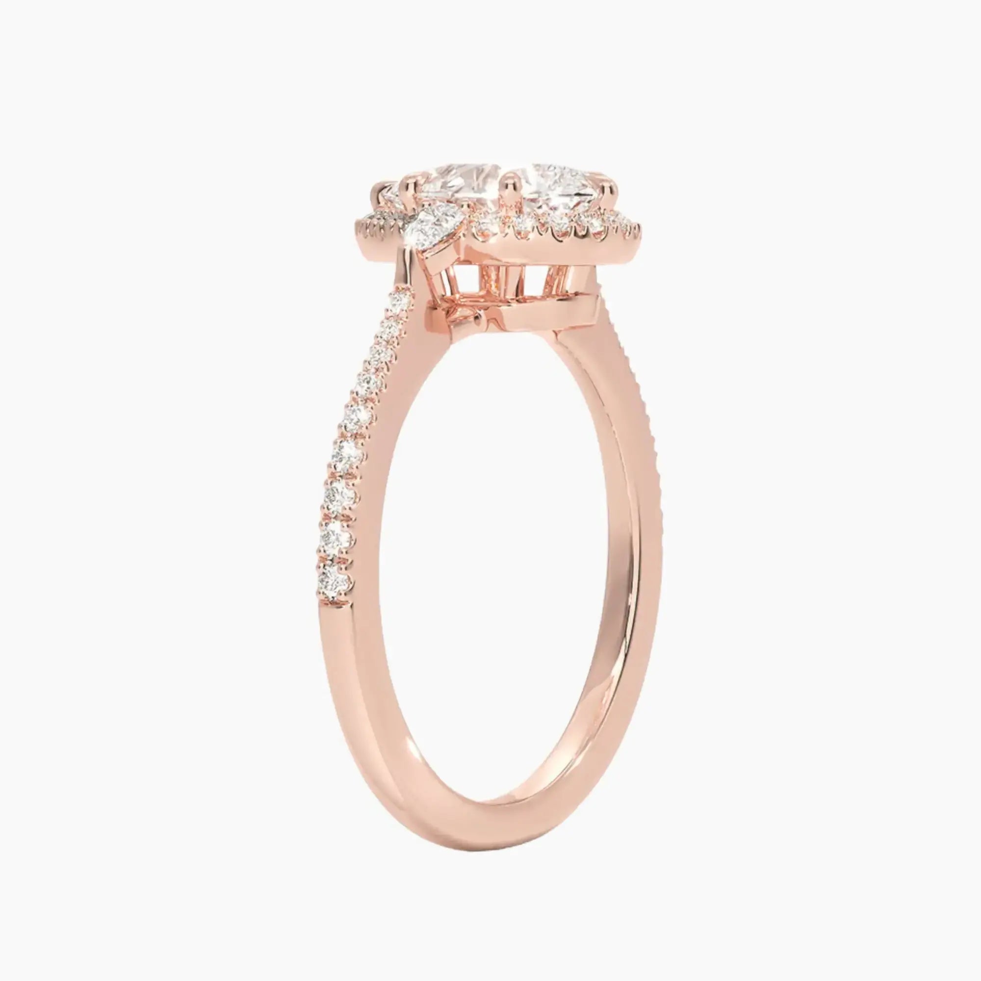 OBSER627 - Calliope Halo Pave Three Stone Pear engagement ring setting view 5