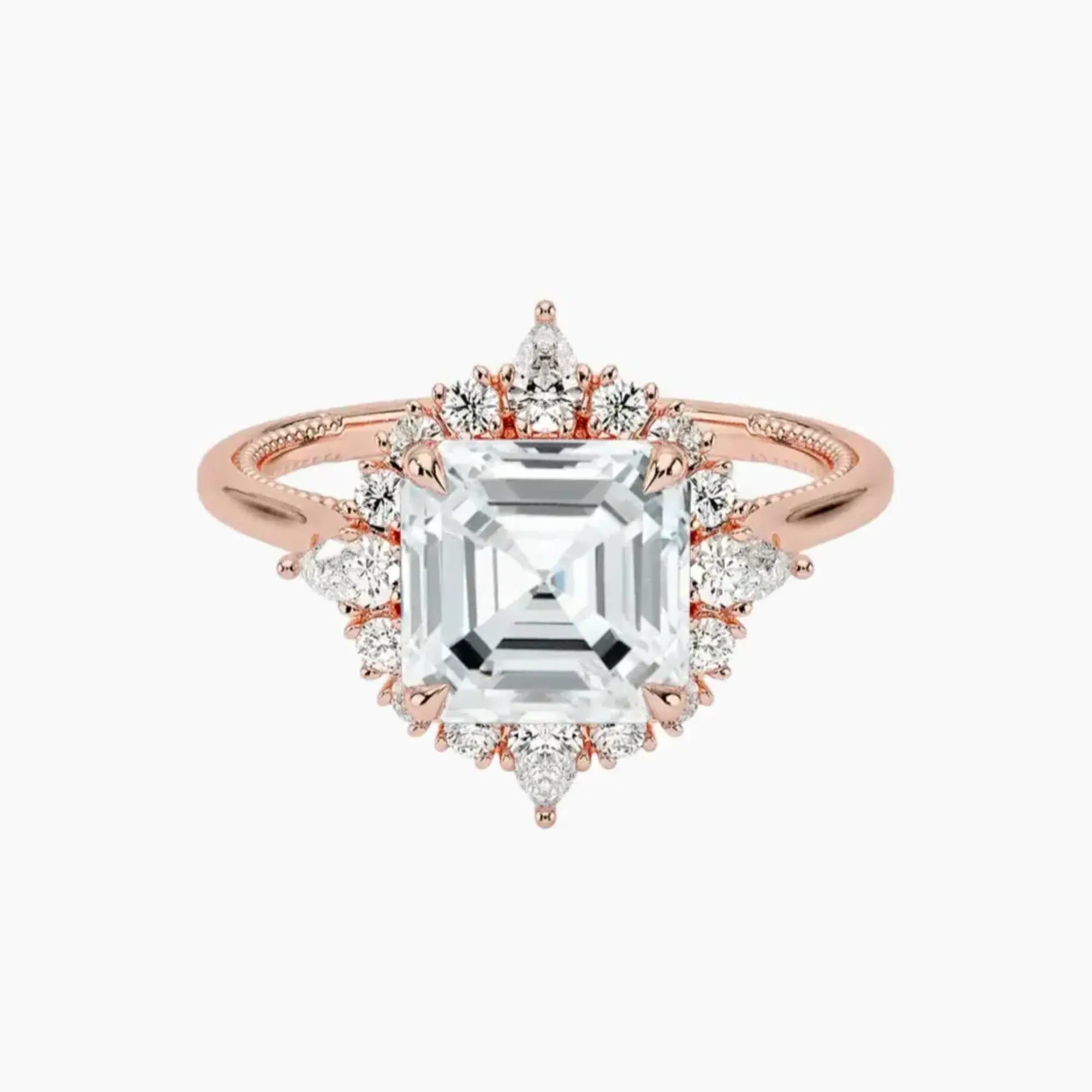 OBSER397 - Elara Halo Asscher engagement ring setting view 4