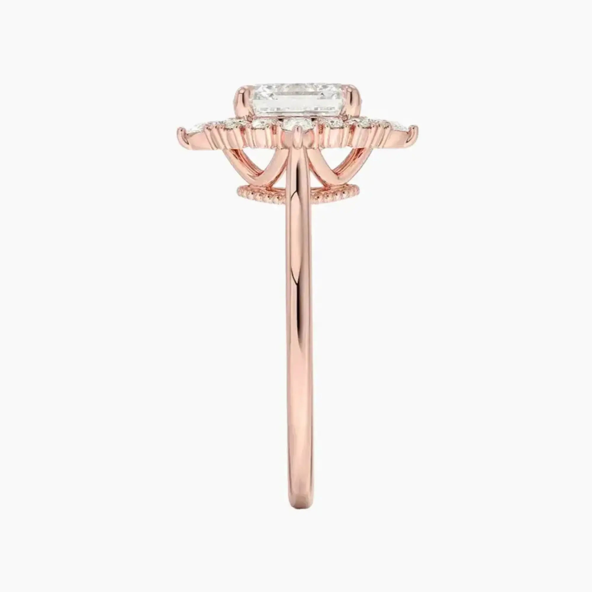 OBSER397 - Elara Halo Asscher engagement ring setting view 6