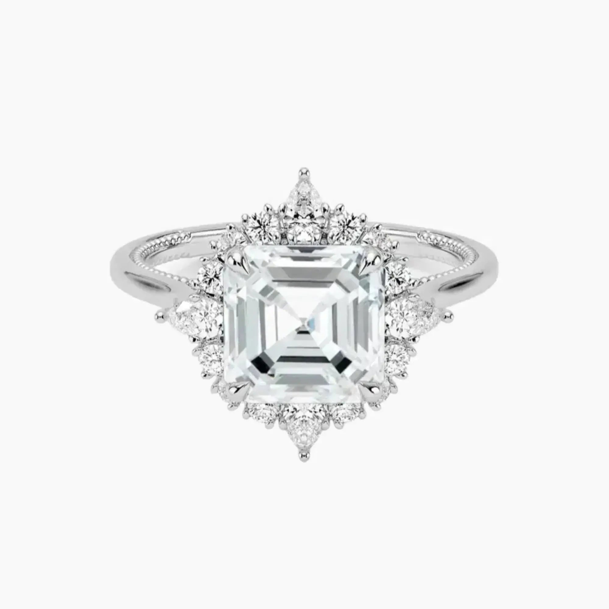OBSER397 - Elara Halo Asscher engagement ring setting view 1