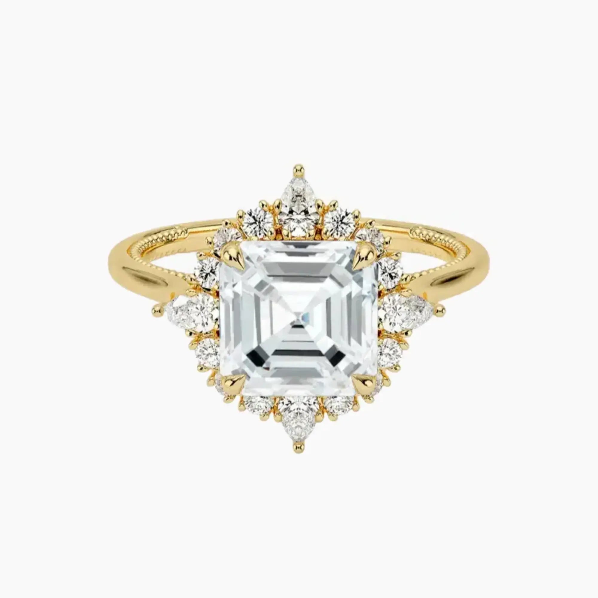 OBSER397 - Elara Halo Asscher engagement ring setting view 7