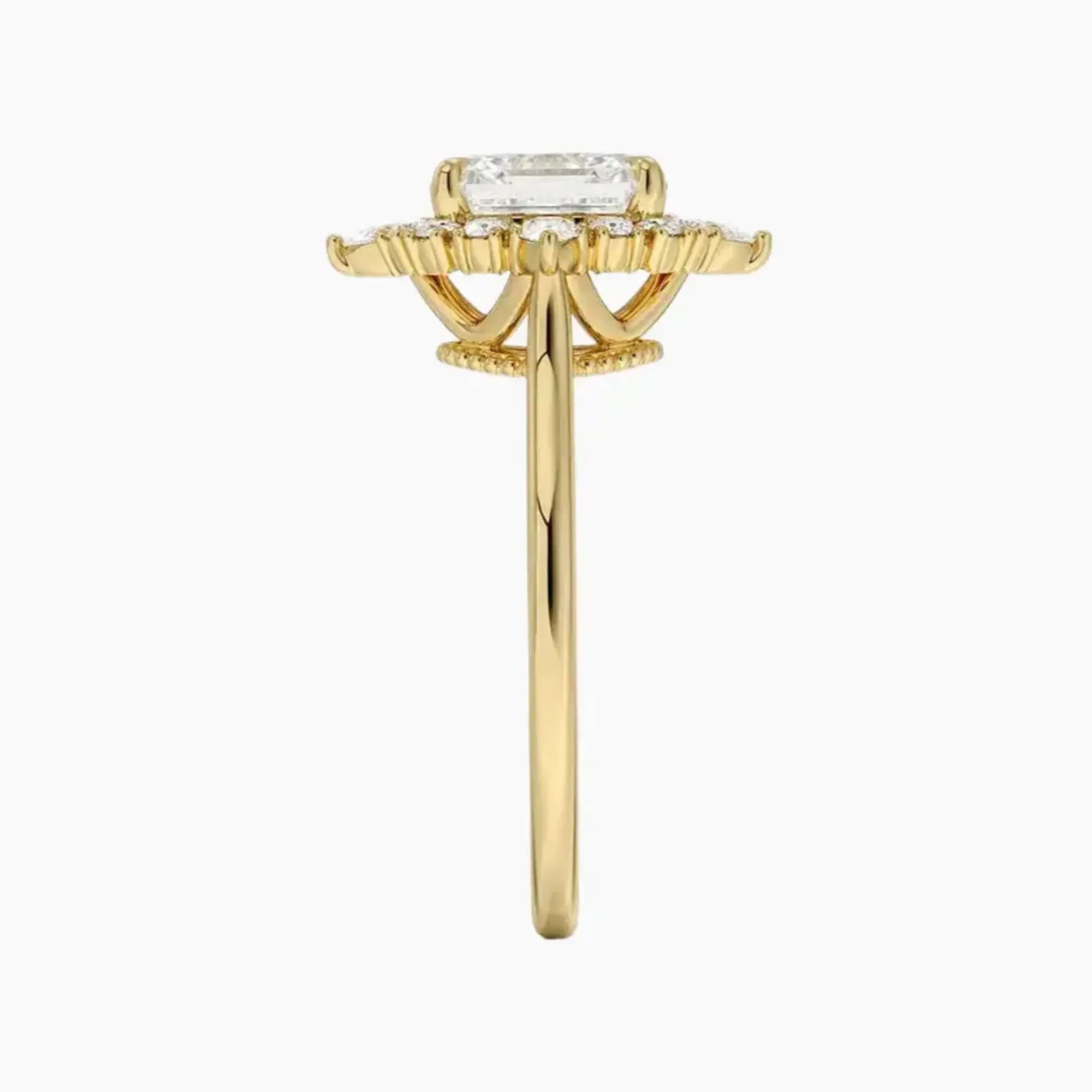 OBSER397 - Elara Halo Asscher engagement ring setting view 9