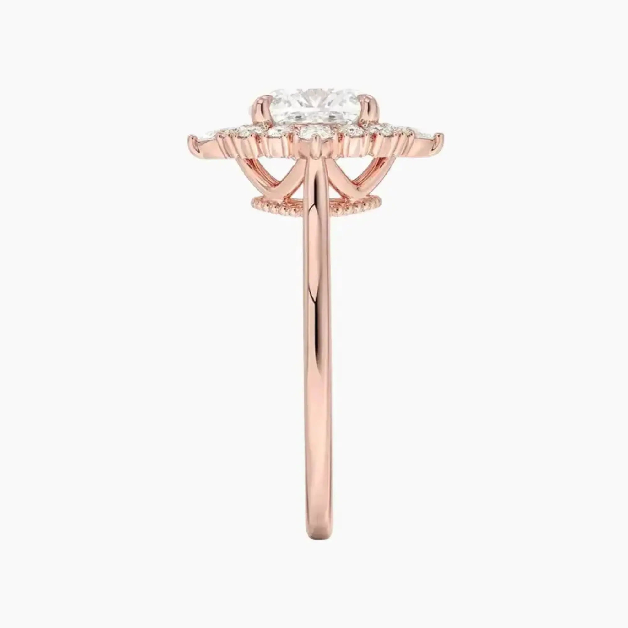OBSER401 - Elara Halo Cushion engagement ring setting view 6
