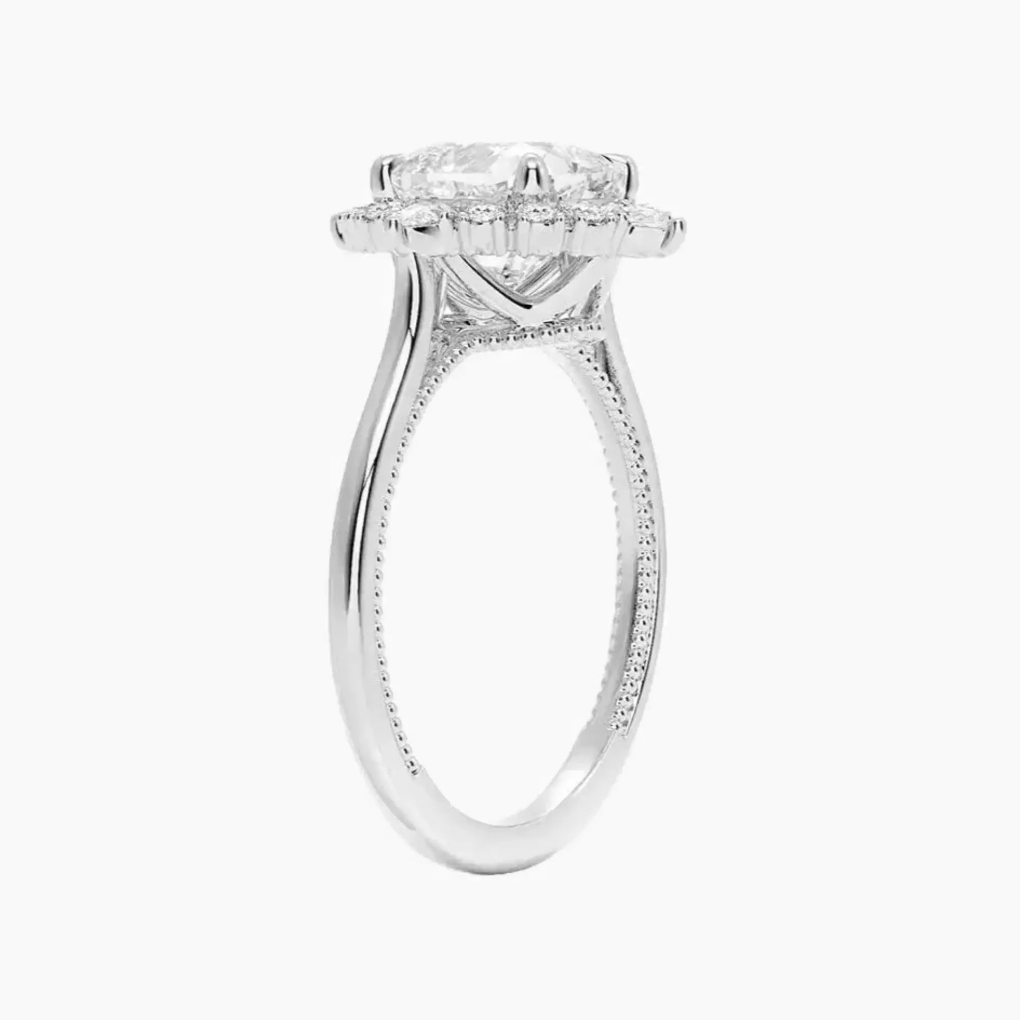 OBSER401 - Elara Halo Cushion engagement ring setting view 2