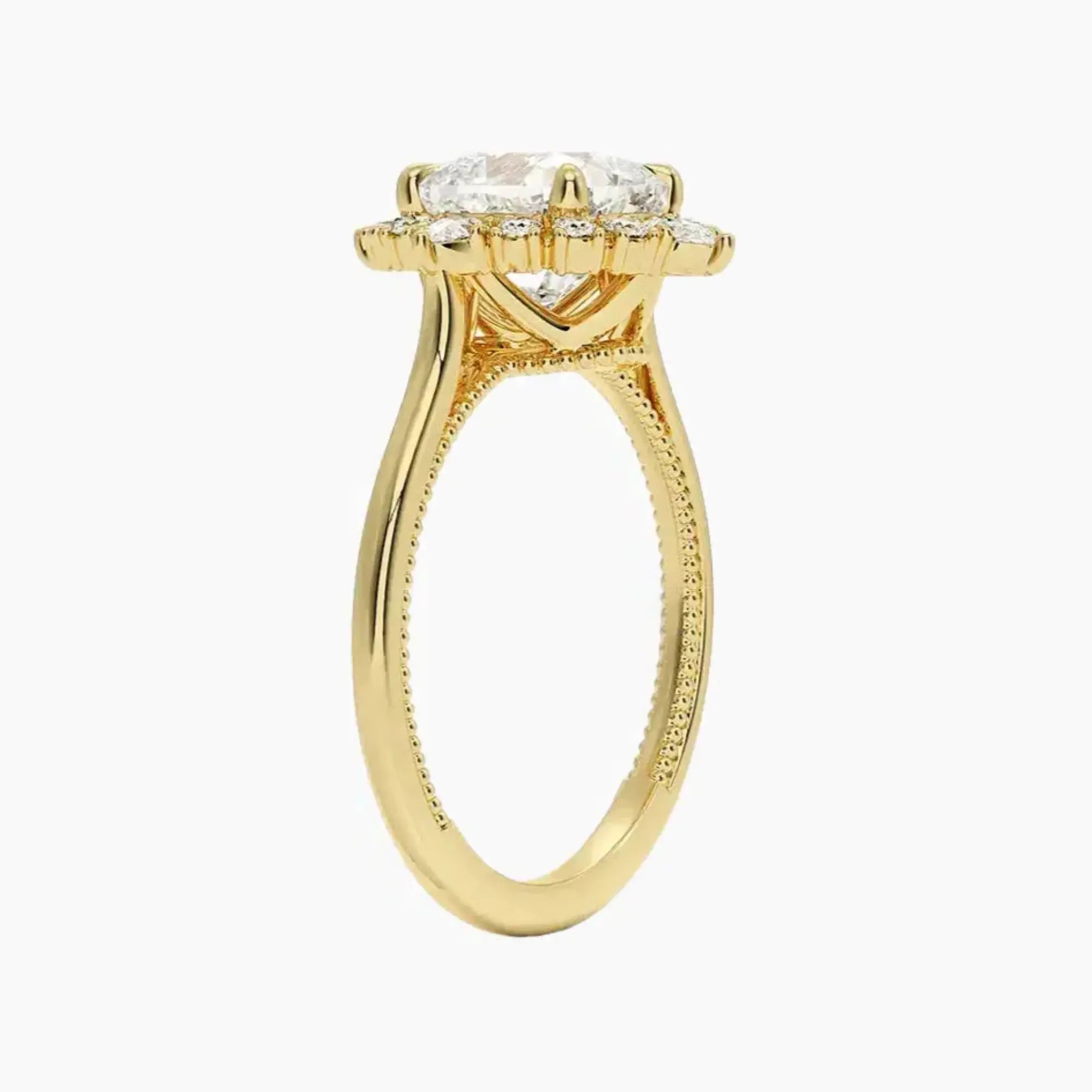 OBSER401 - Elara Halo Cushion engagement ring setting view 8