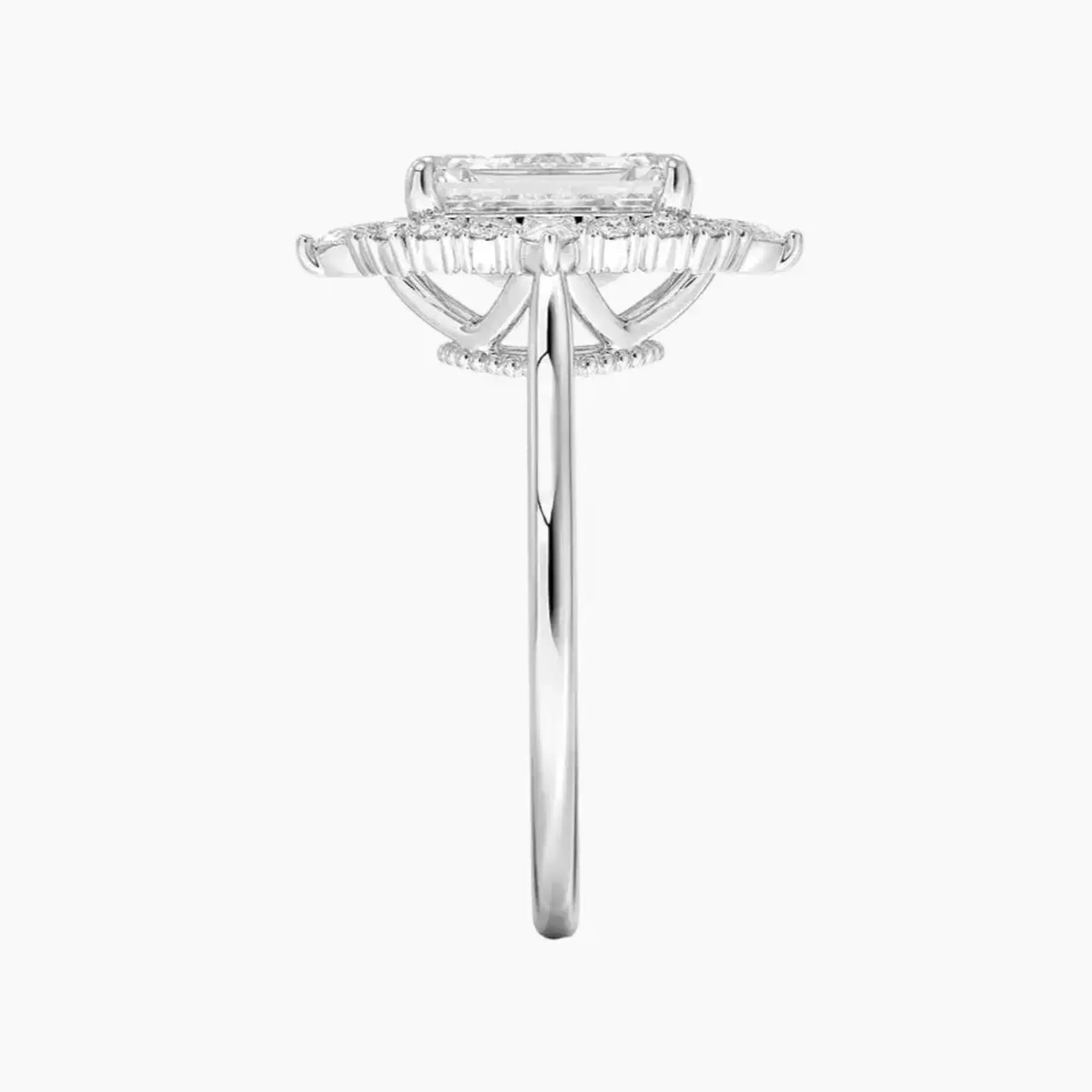 OBSER398 - Elara Halo Emerald engagement ring setting view 3