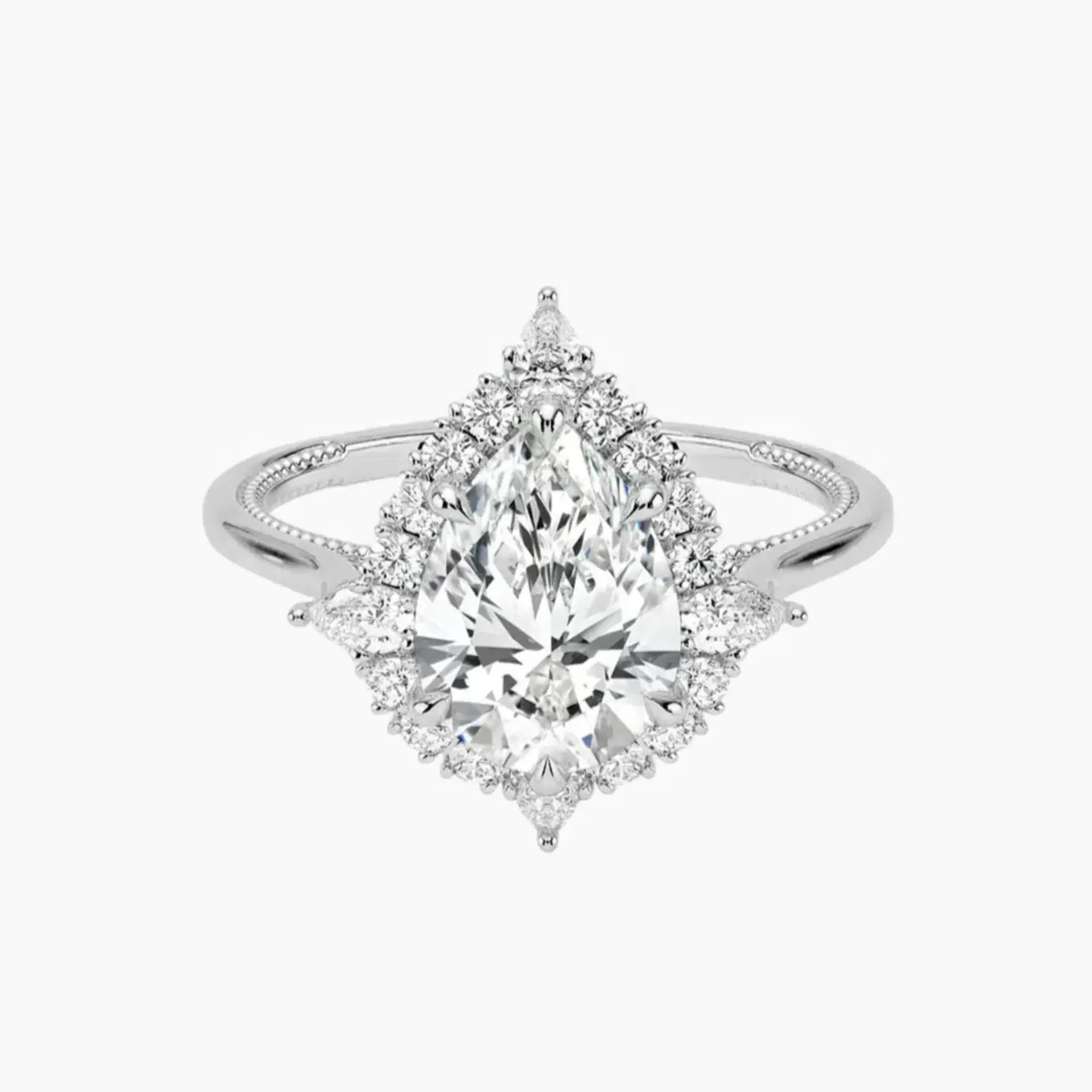 OBSER400 - Elara Halo Pear engagement ring setting view 1