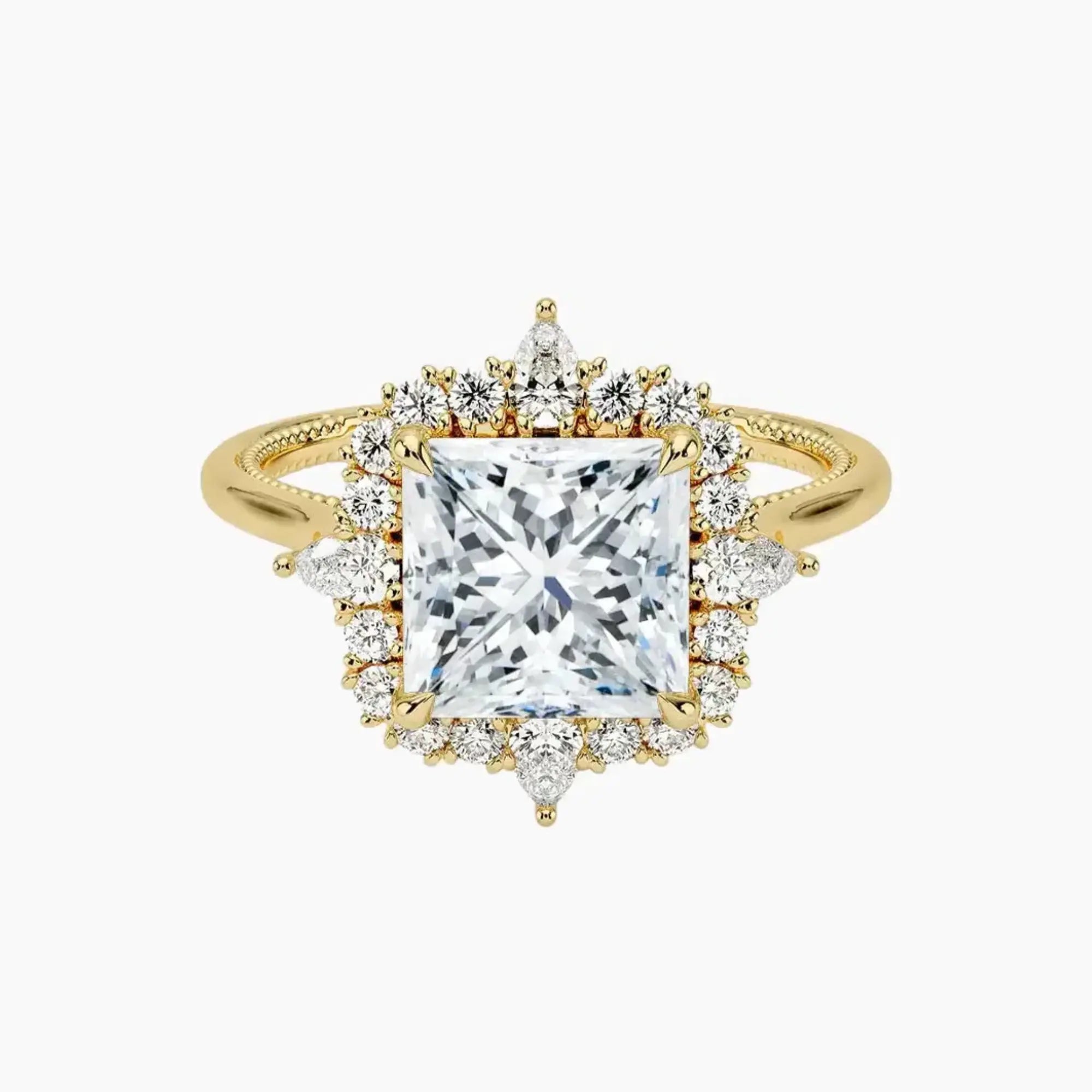 OBSER399 - Elara Halo Princess engagement ring setting view 7