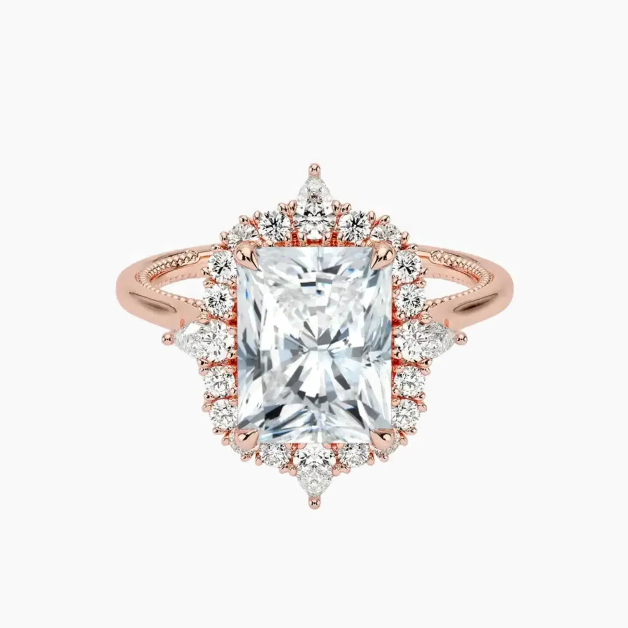 OBSER396 - Elara Halo Radiant engagement ring setting view 4